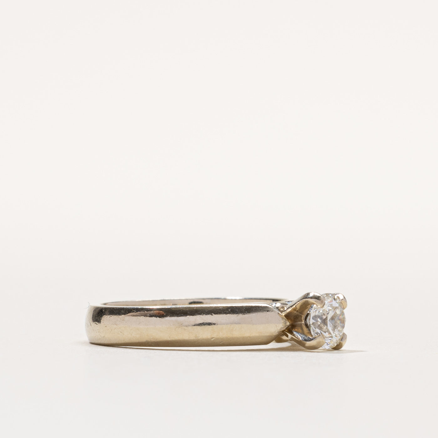 14k Round Brilliant Cut Solitaire Diamond Ring | 0.45ct SI1/SI2 H/I | SZ 6.5