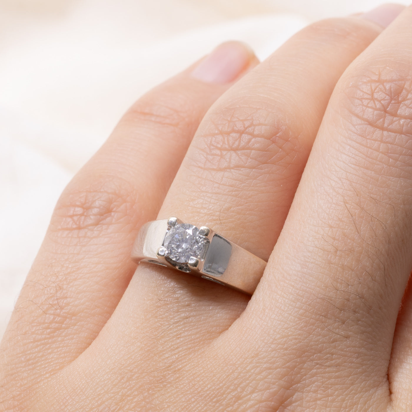 14k Round Brilliant Cut Solitaire Diamond Ring | 0.47ct I2 F | SZ 6
