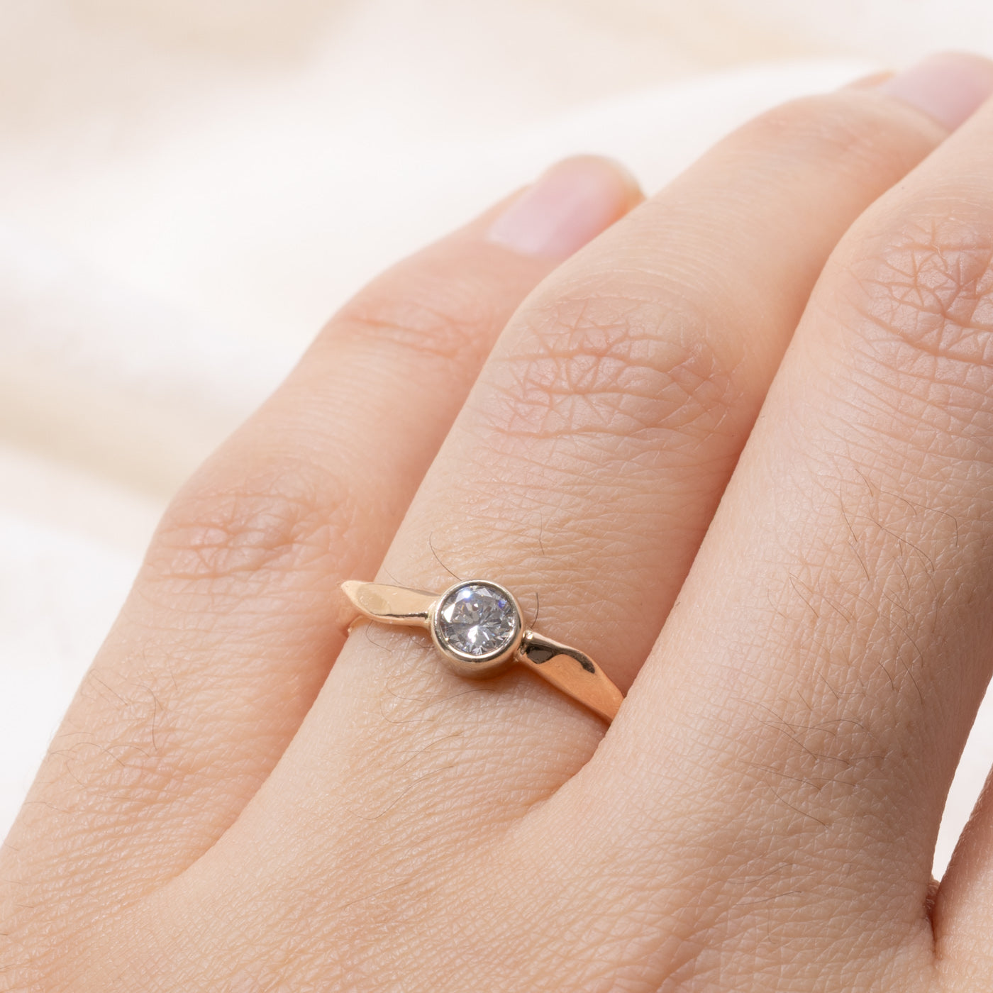 14k Bezel Set Diamond Ring | 0.25ct I1 G/H | SZ 6
