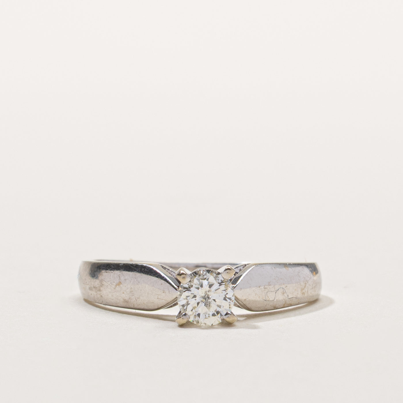 10k Solitaire Diamond Reverse Tapered Ring | 0.29ct I1/I2 H/I | SZ 6