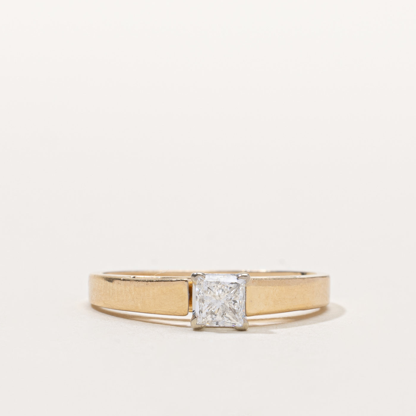 14k Princess Cut Solitaire Diamond Ring | 0.35ct SI2 I | SZ 5.5