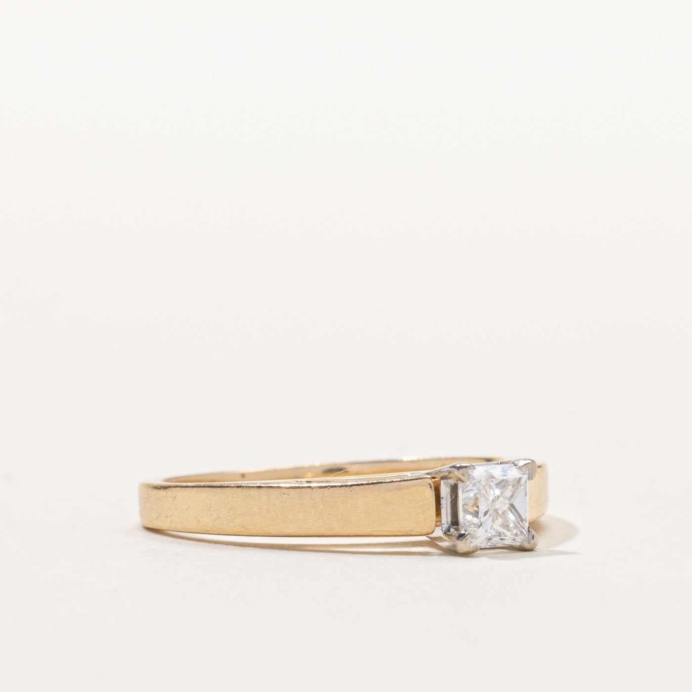 14k Princess Cut Solitaire Diamond Ring | 0.35ct SI2 I | SZ 5.5