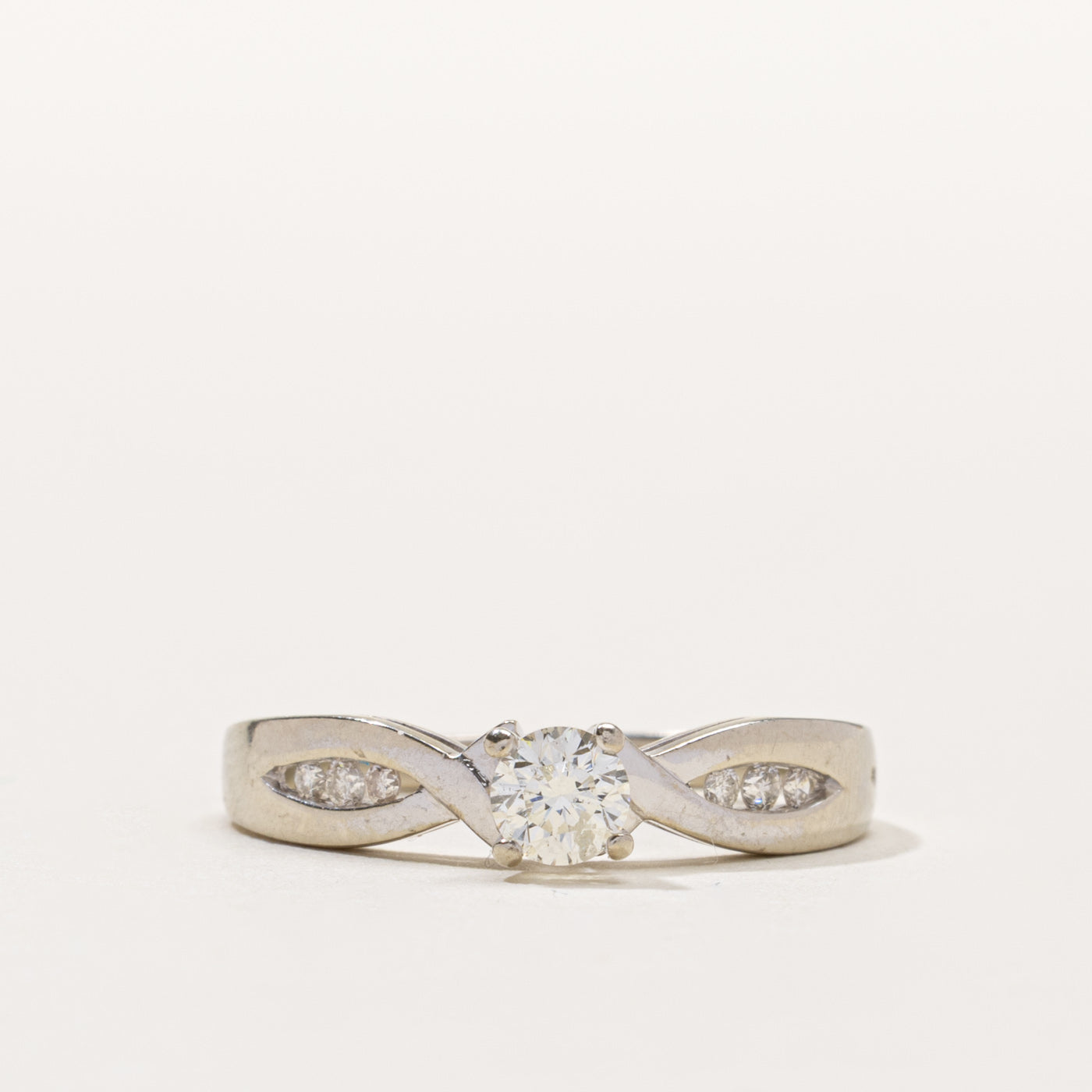 14k Diamond Accented Crossover Ring | 0.37ctw | SZ 8