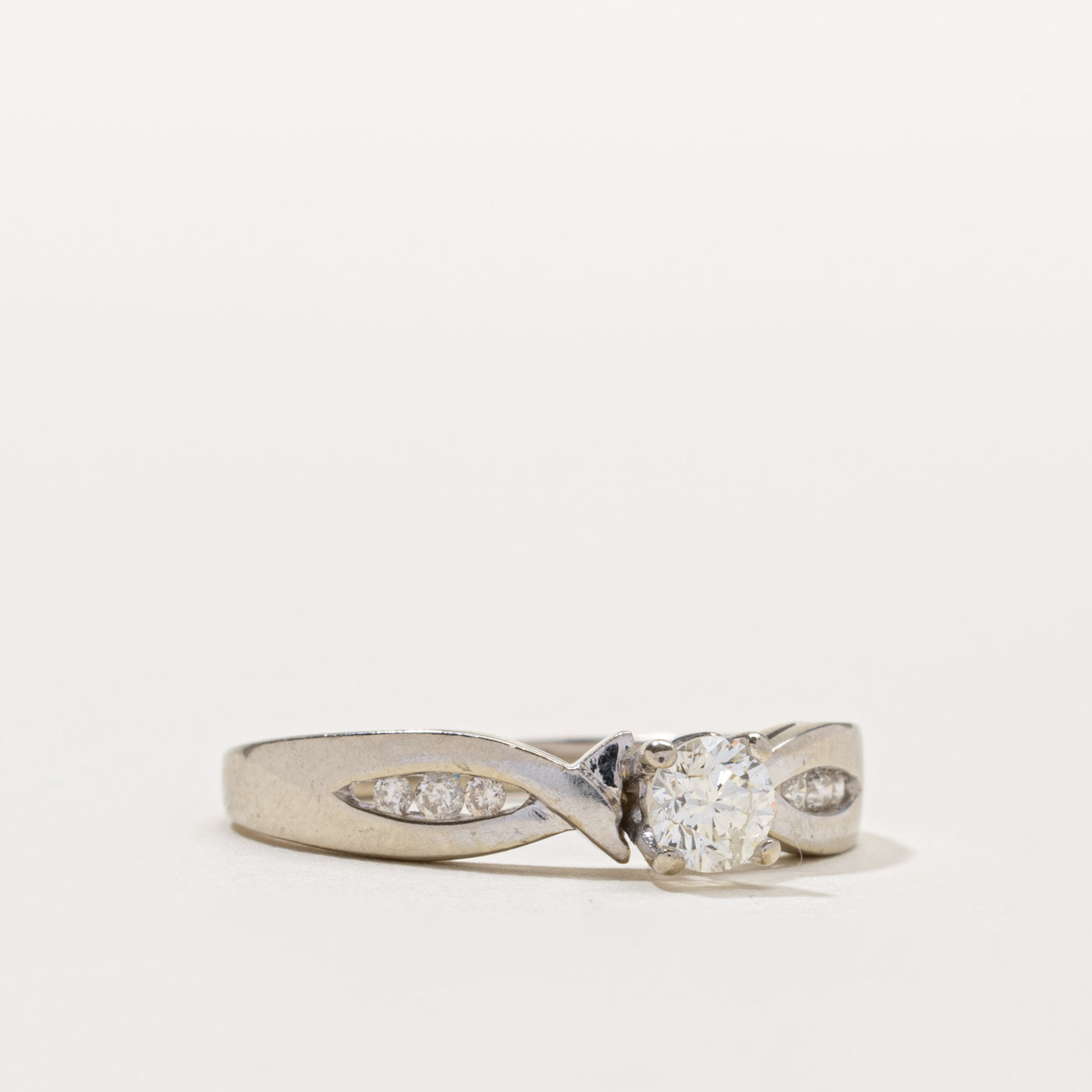 14k Diamond Accented Crossover Ring | 0.37ctw | SZ 8