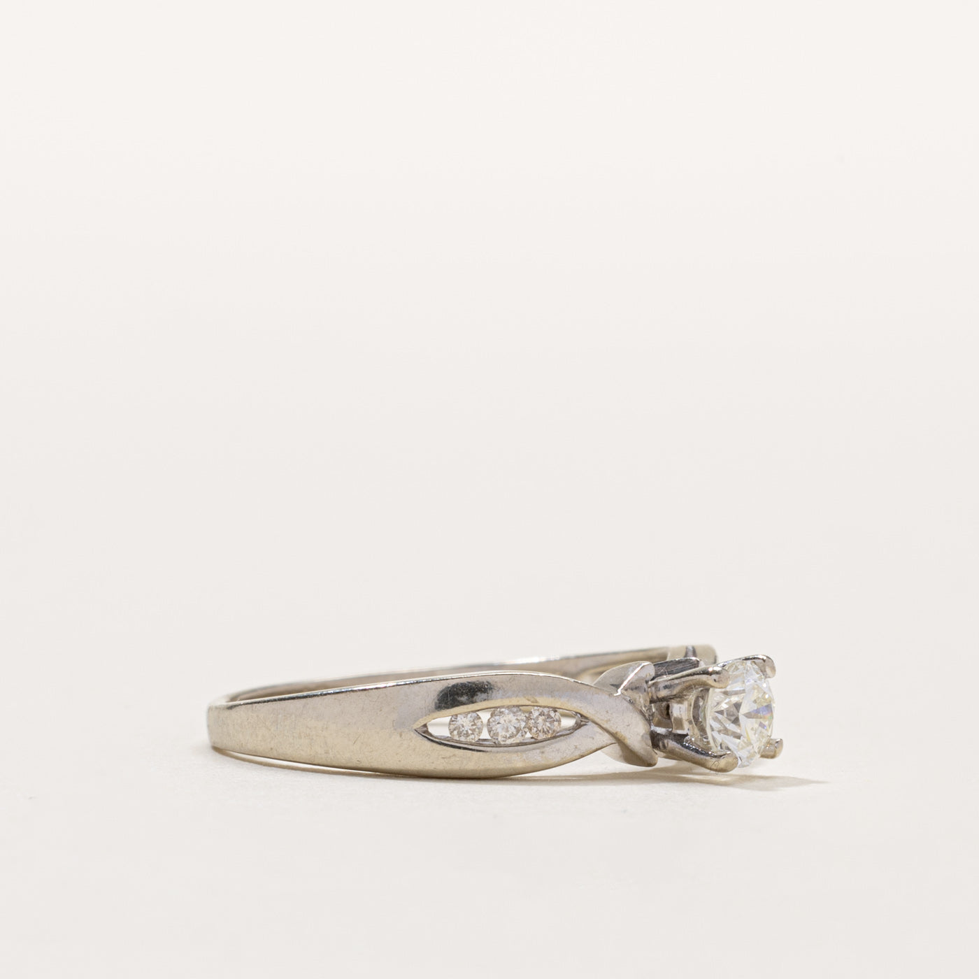 14k Diamond Accented Crossover Ring | 0.37ctw | SZ 8