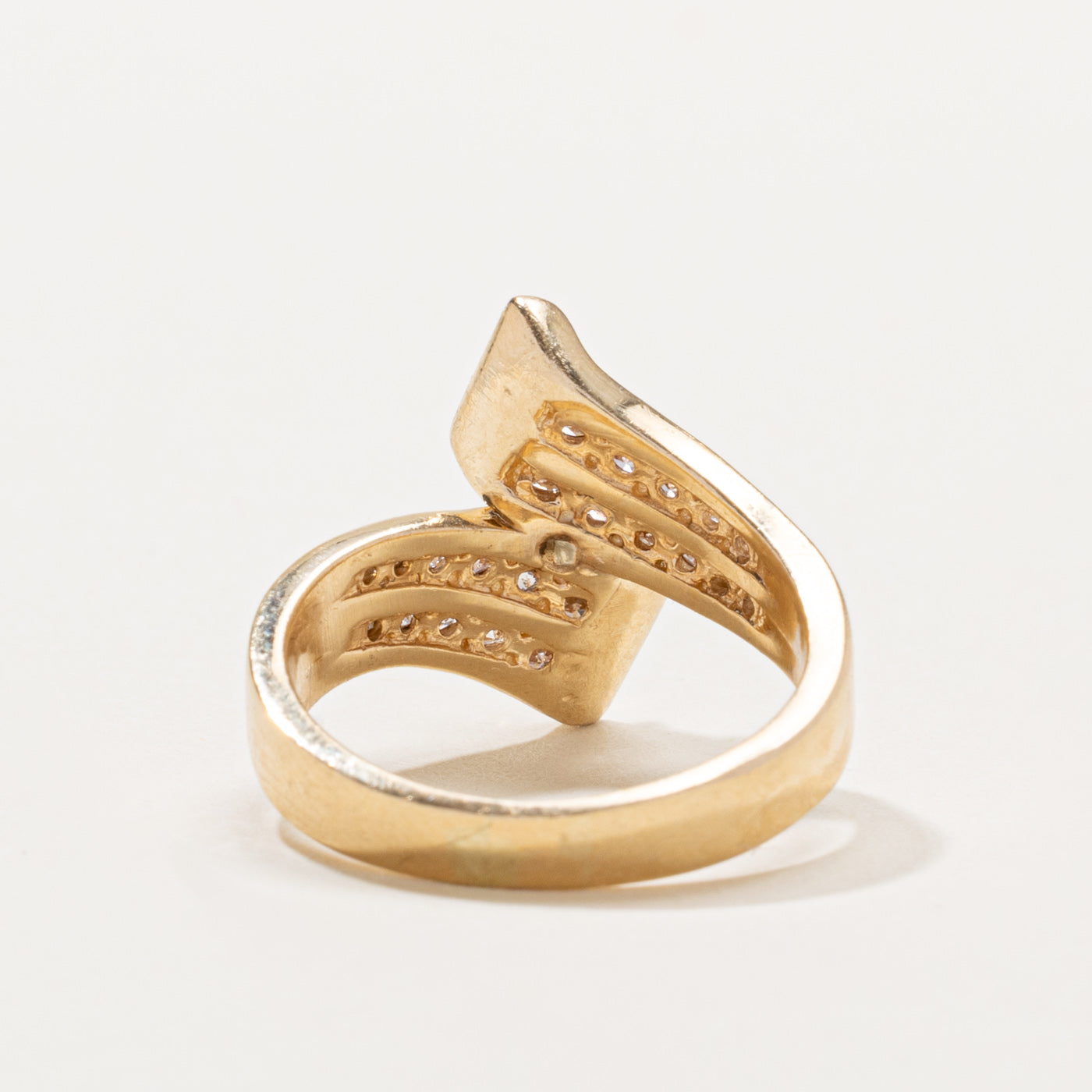 14k Marquise Cut Diamond Geometric Bypass Ring | 0.62ctw | SZ 6.5