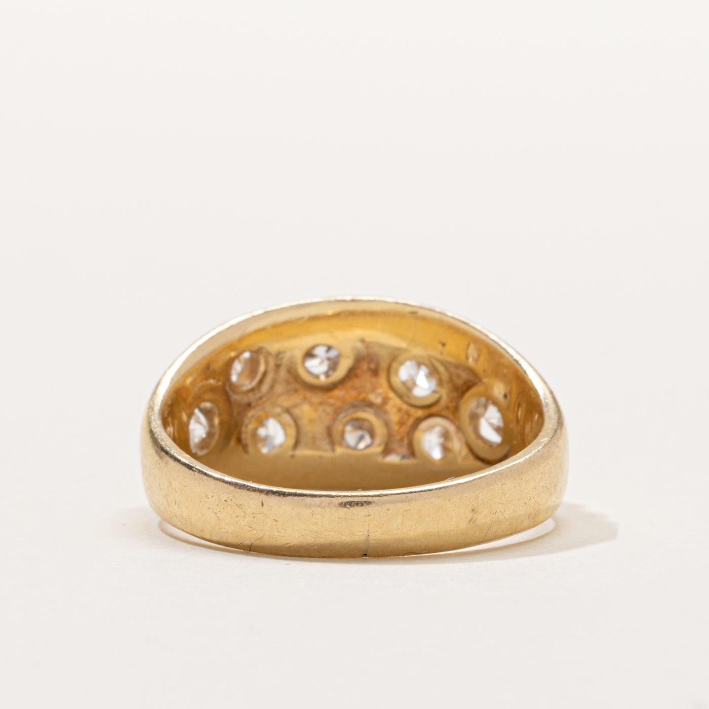 14k Scattered Diamond Dome Ring | 1.36ctw | SZ 9.5