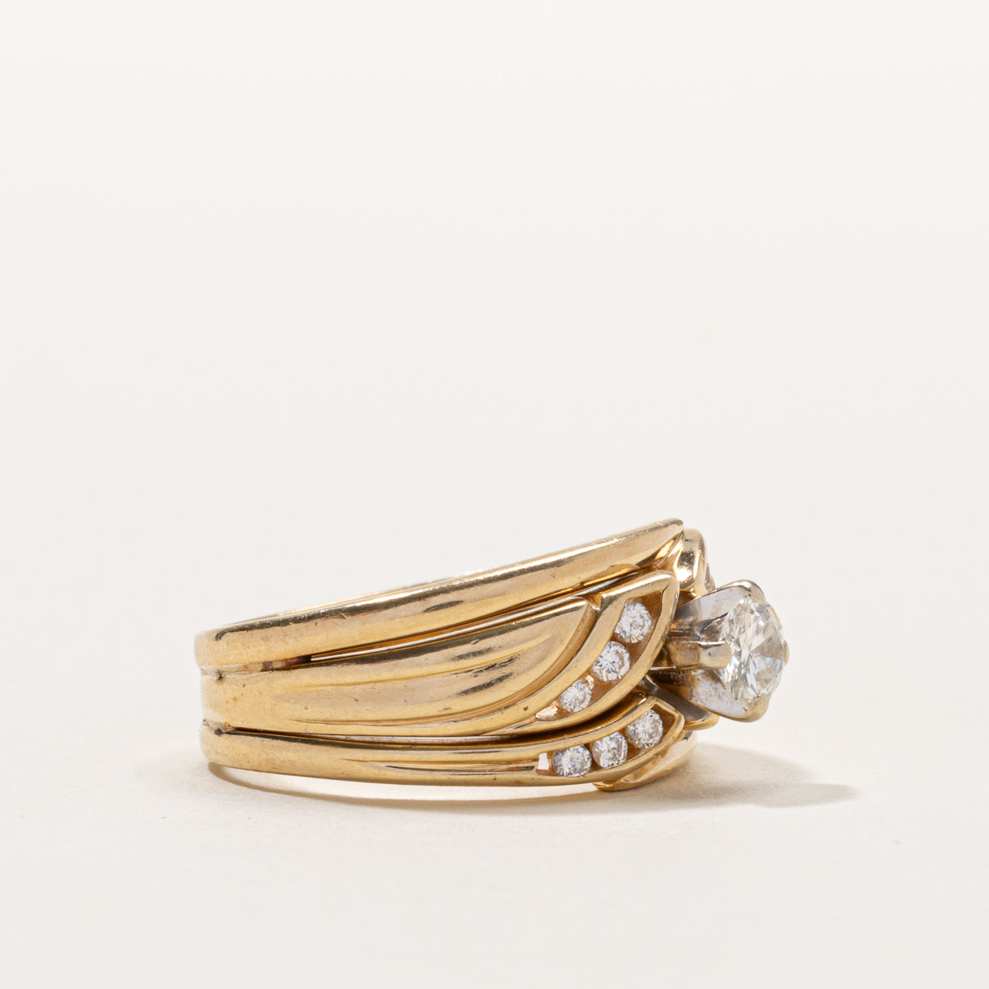 14k Diamond Wave Design Ring | 0.50ctw | SZ 6.5