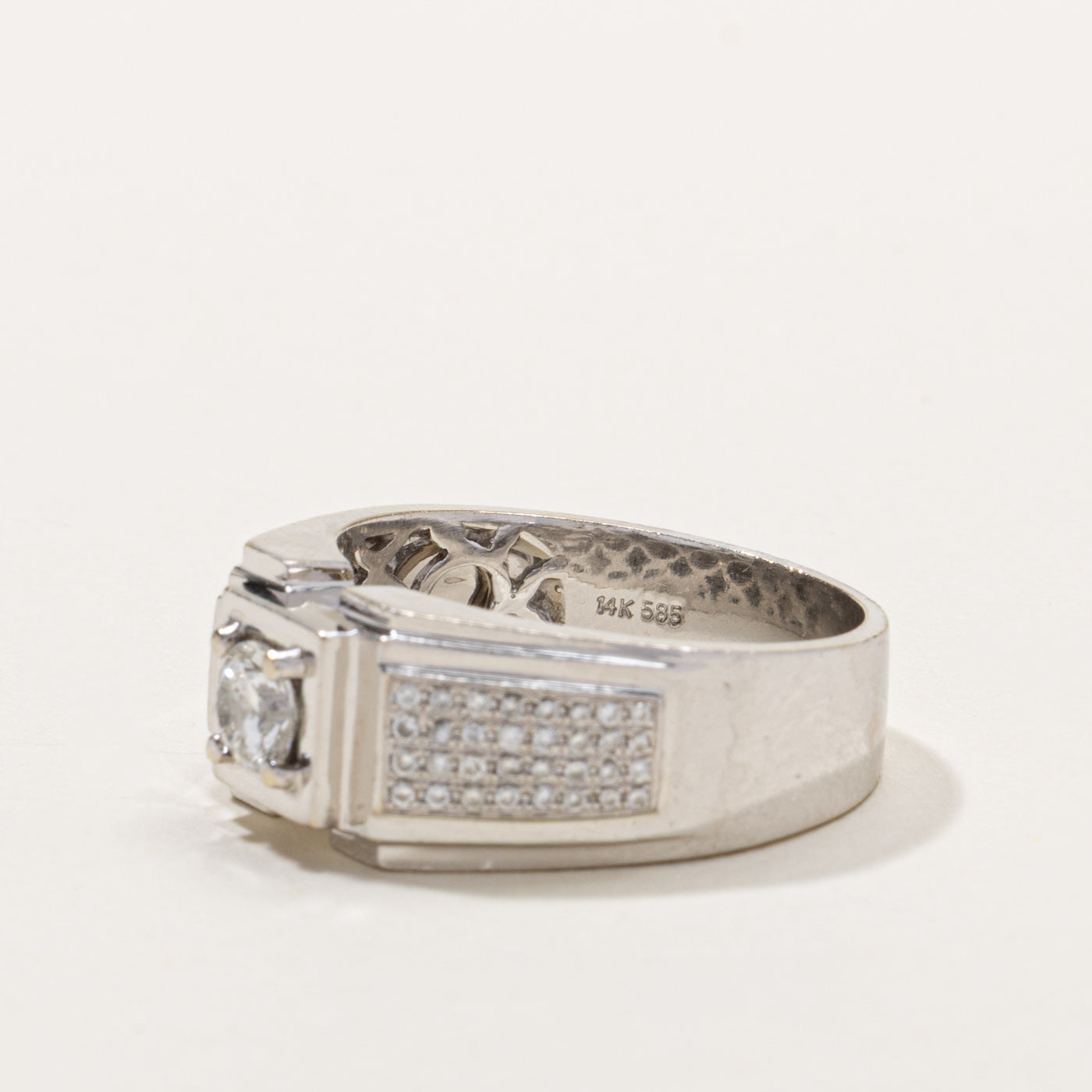 14k Diamond Accented Chunky Ring | 0.45ct SI1/SI2 G/H, 0.26ctw | SZ 10.25