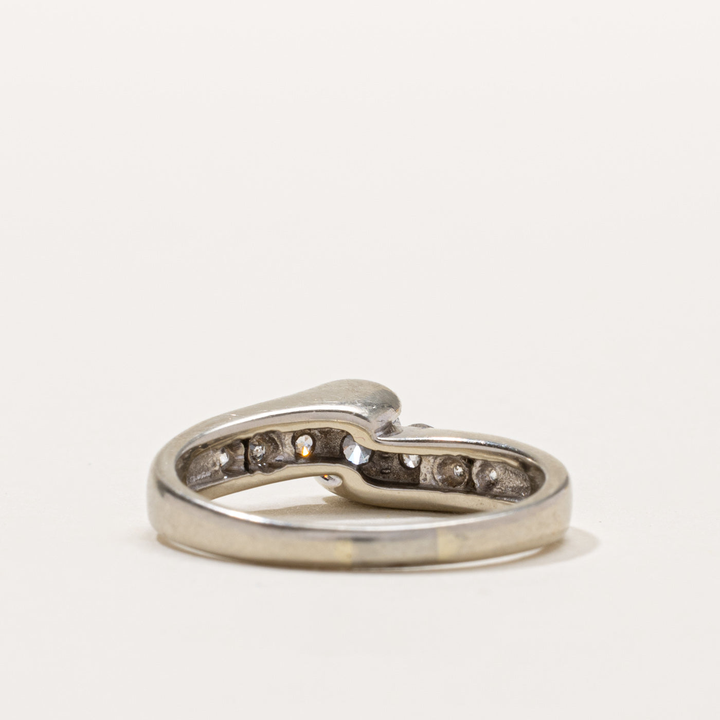 14k Three Stone Diamond Accented Ring | 0.80ctw | SZ 7.5
