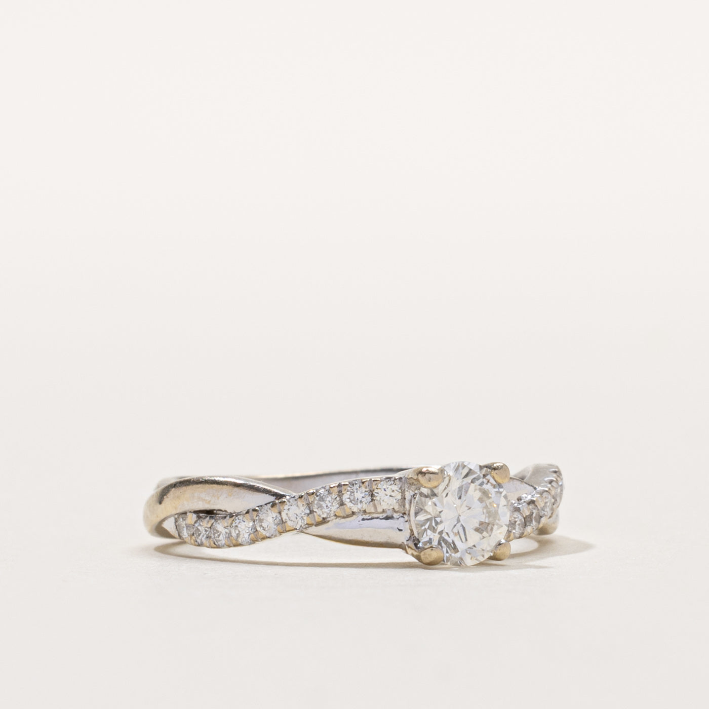 18k Diamond Accented Crossover Ring | 0.62ctw | SZ 6.25