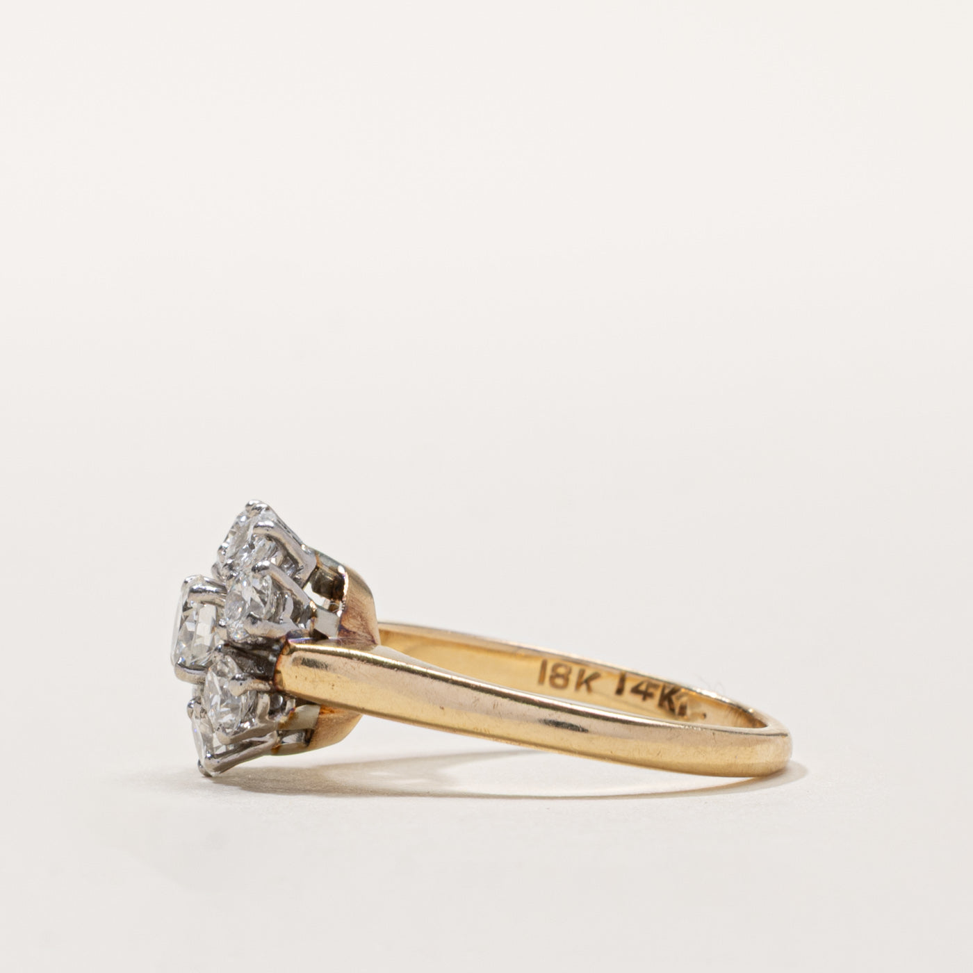 14k Transitional Cut Diamond Cluster Ring | 1.41ctw | SZ 6