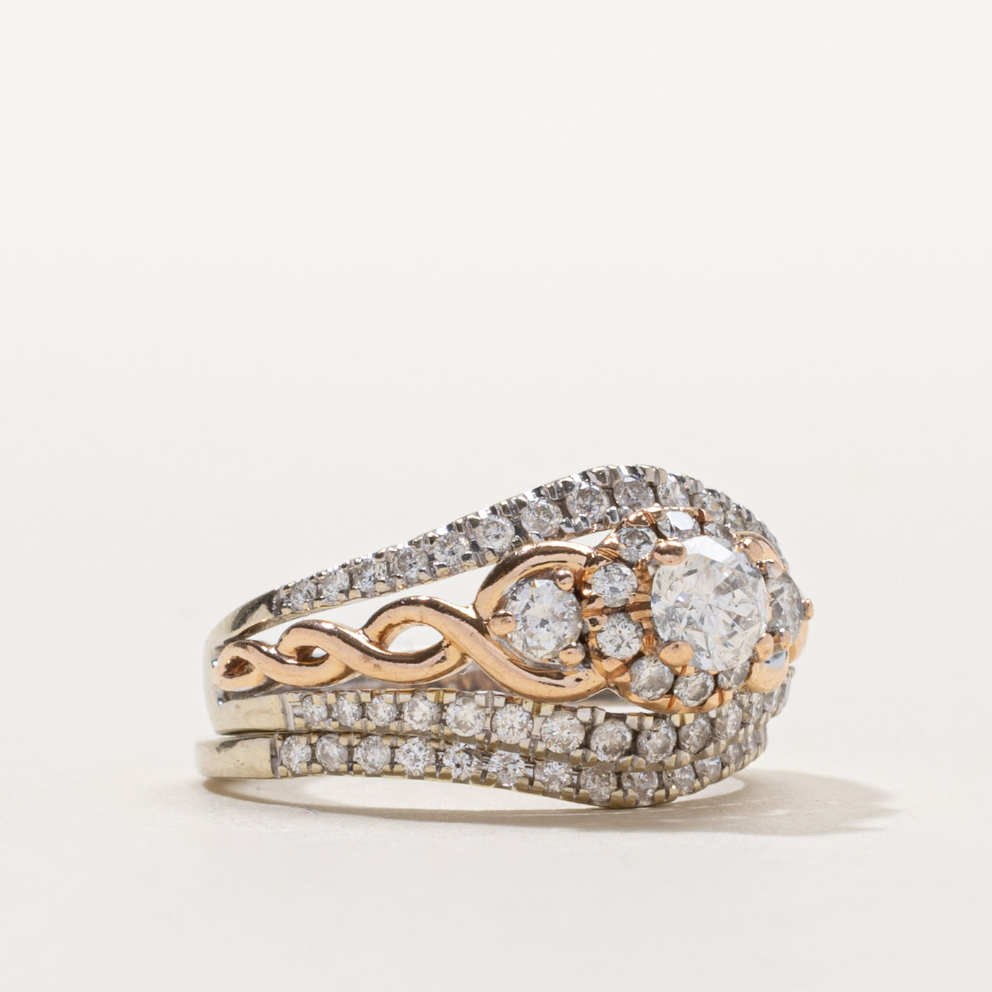 14k Diamond Ornate Design Wedding Ring Set | 0.28ct I2 G/H, 0.72ctw | SZ 5.75