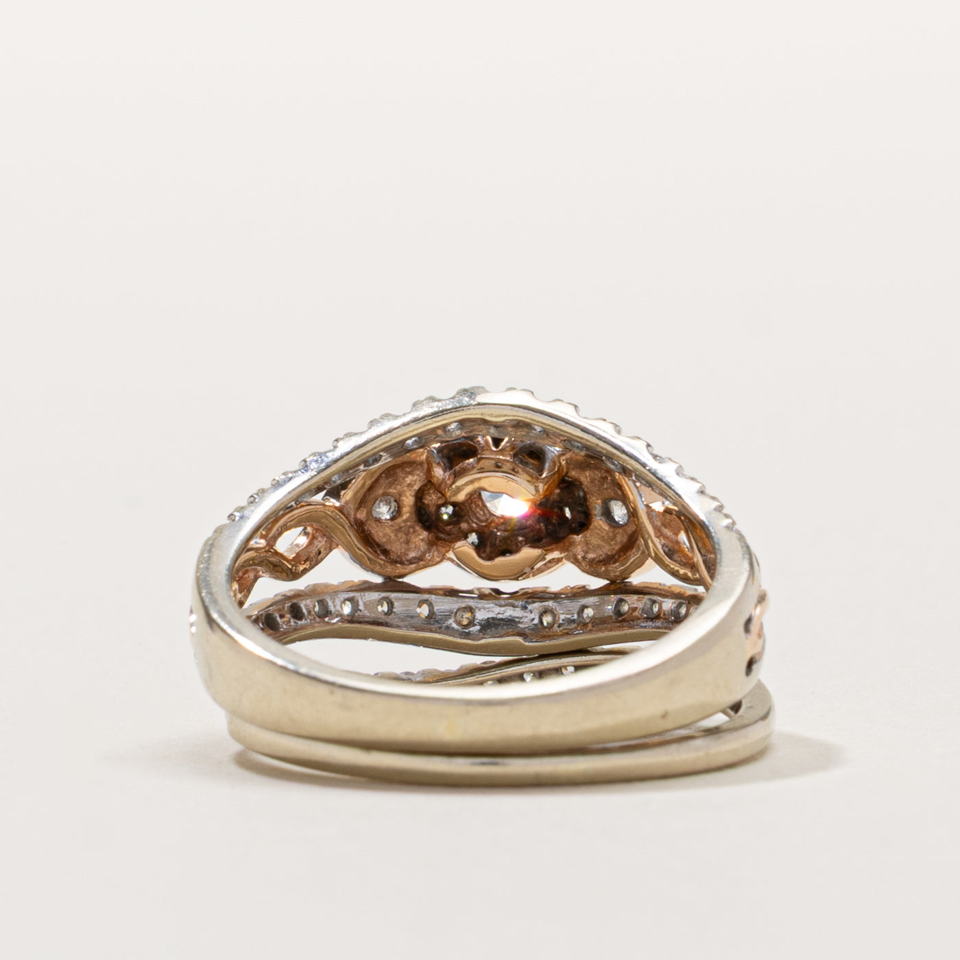 14k Diamond Ornate Design Wedding Ring Set | 0.28ct I2 G/H, 0.72ctw | SZ 5.75