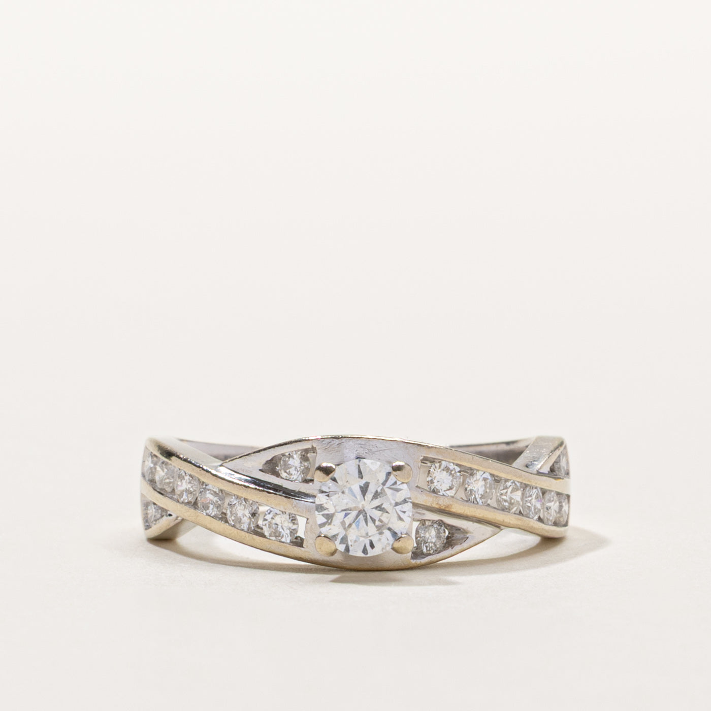 14k Diamond Accented Crossover Ring | 0.33ct I1 G/H, 0.40ctw | SZ 6.75