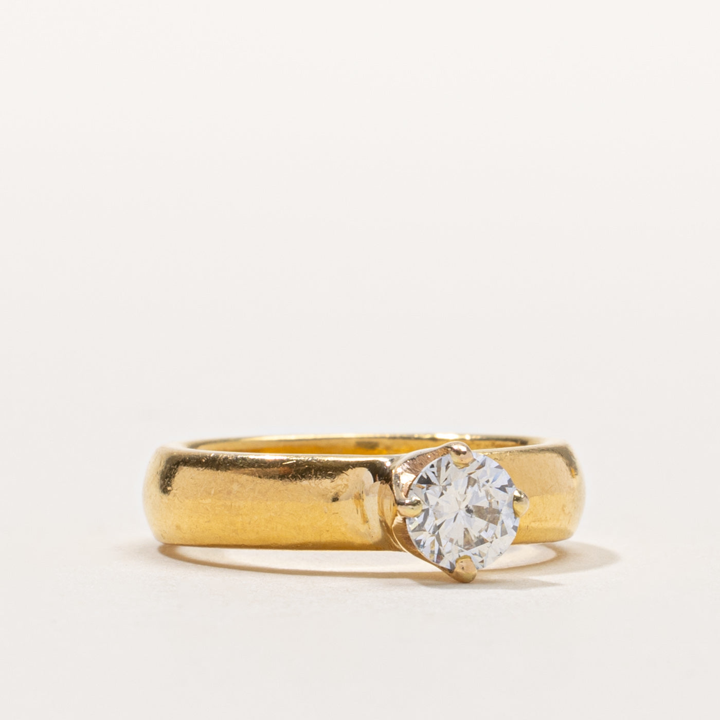 22k Solitaire Diamond Chunky Band Ring | 0.47ct I1 G/H | SZ 4.5