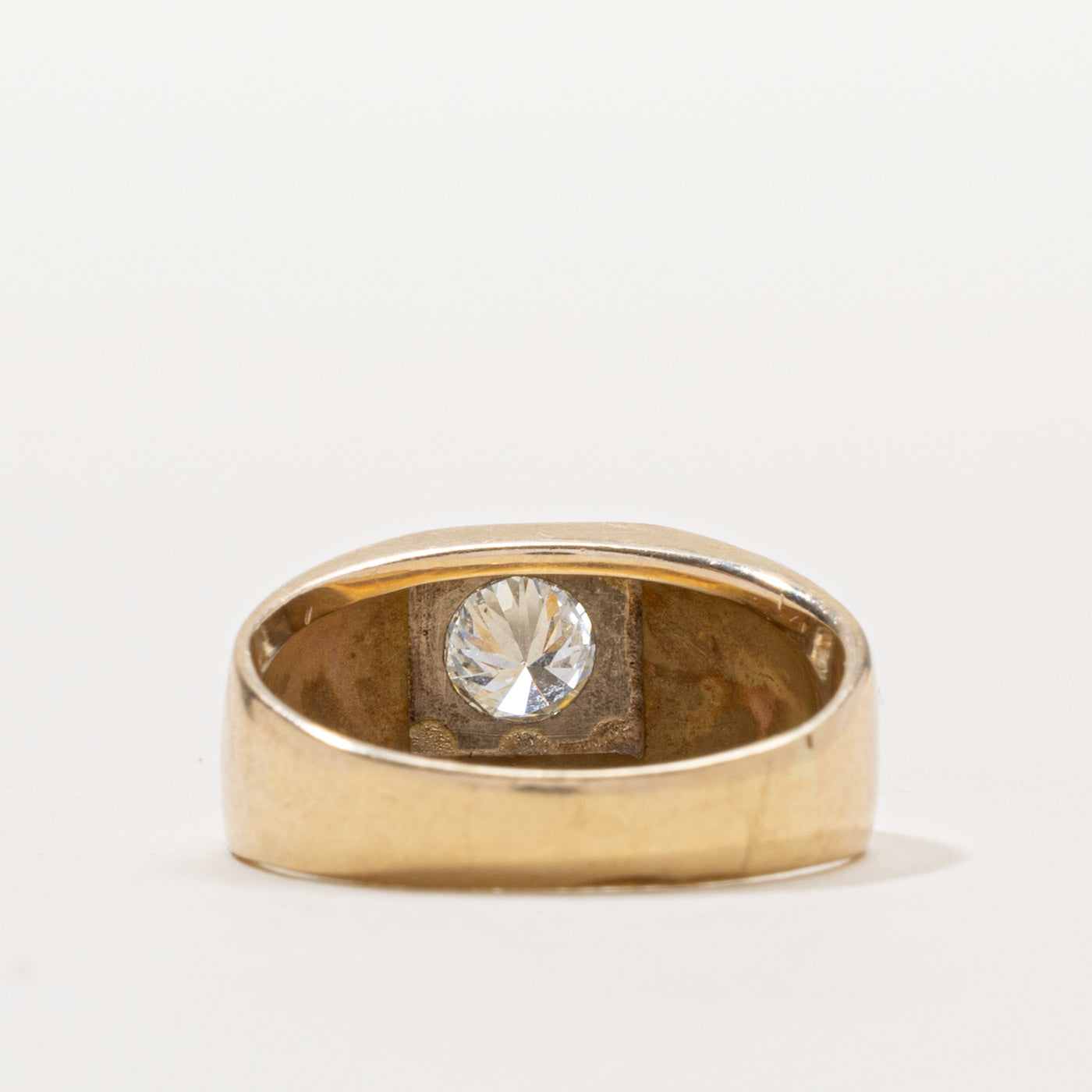 10k Round Brilliant Cut Solitaire Diamond Chunky Ring | 0.47ct VS2/SI1 J/K | SZ 6.75