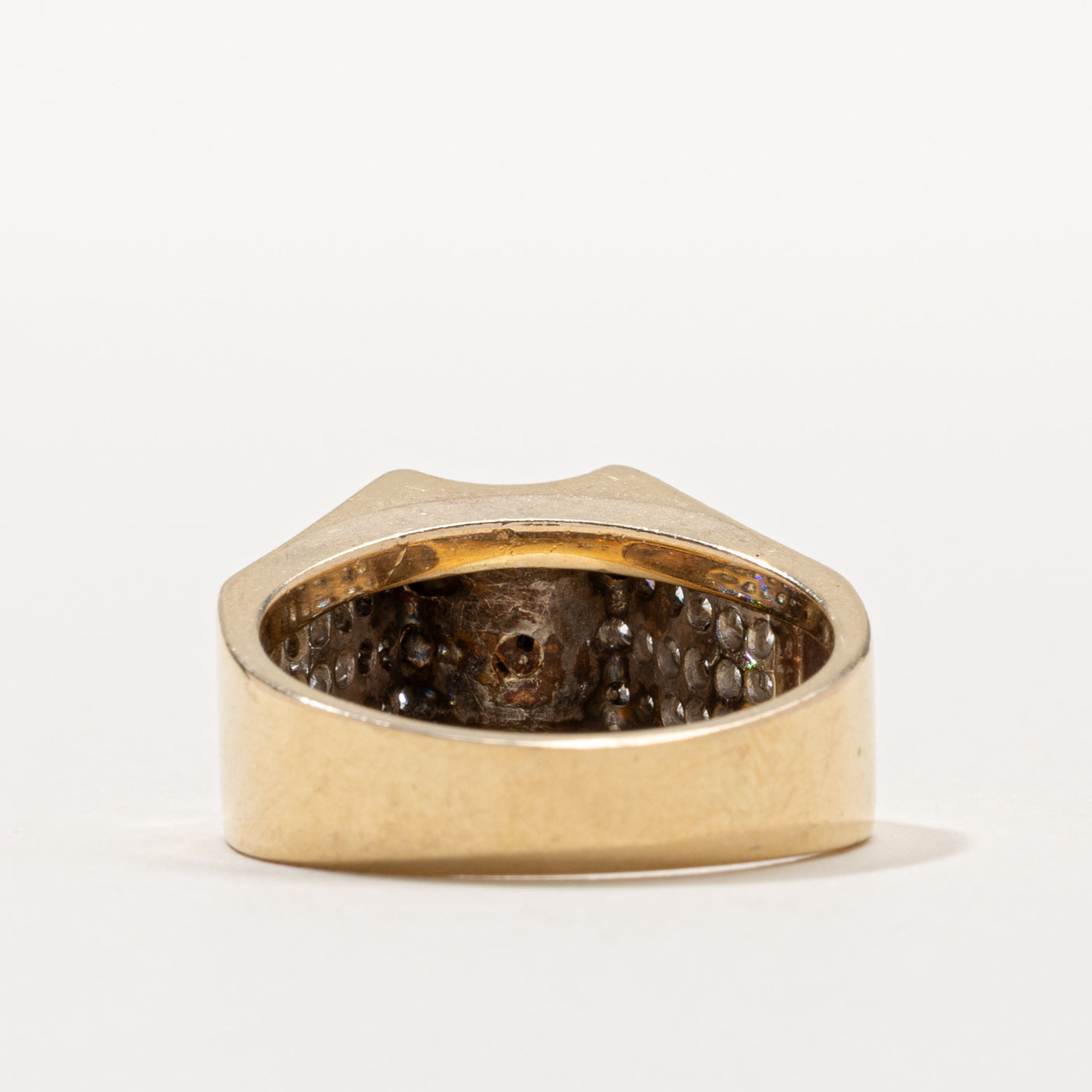 14k Diamond Geometric Chunky Ring | 0.76ctw | SZ 9.5