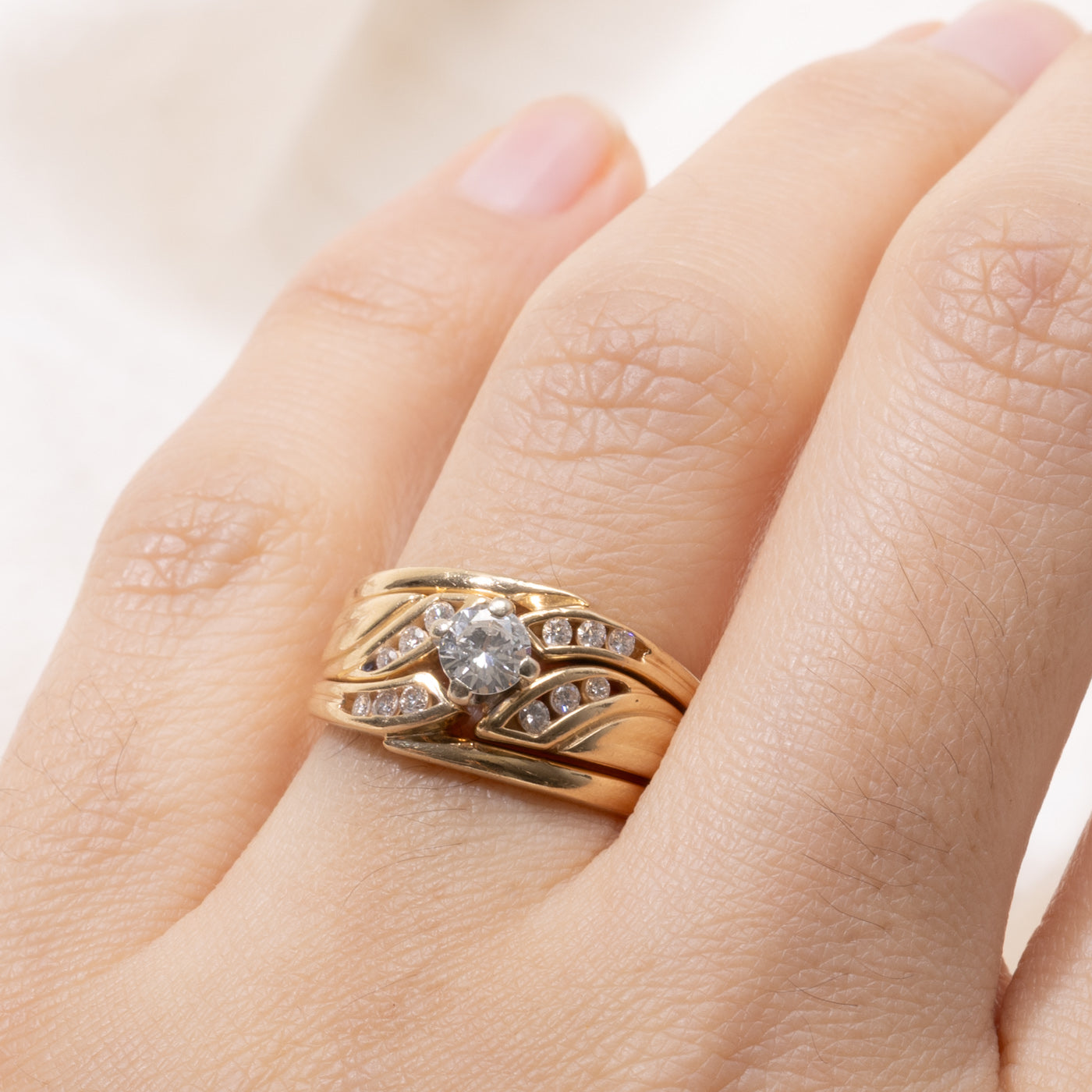 14k Diamond Wave Design Ring | 0.50ctw | SZ 6.5
