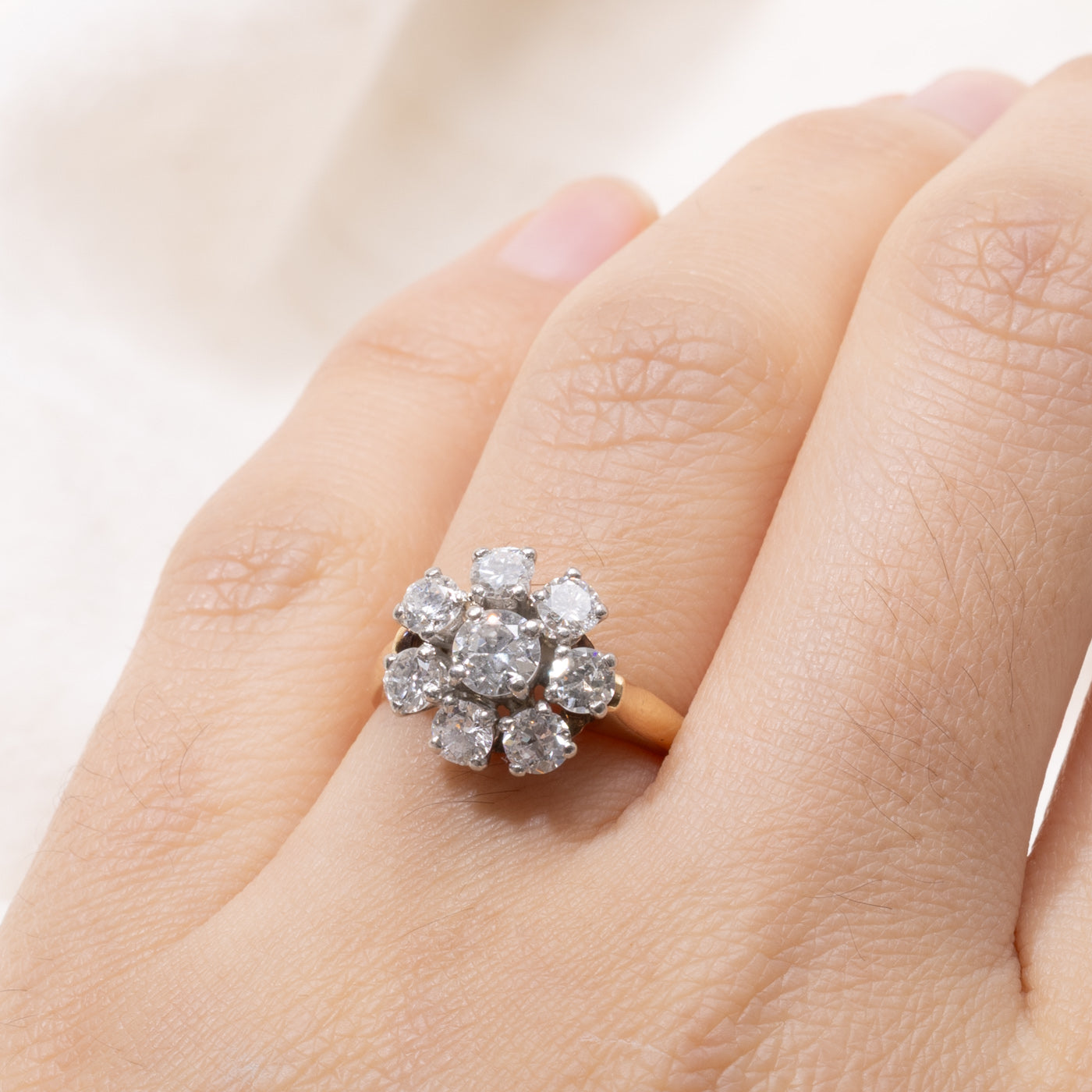 14k Transitional Cut Diamond Cluster Ring | 1.41ctw | SZ 6