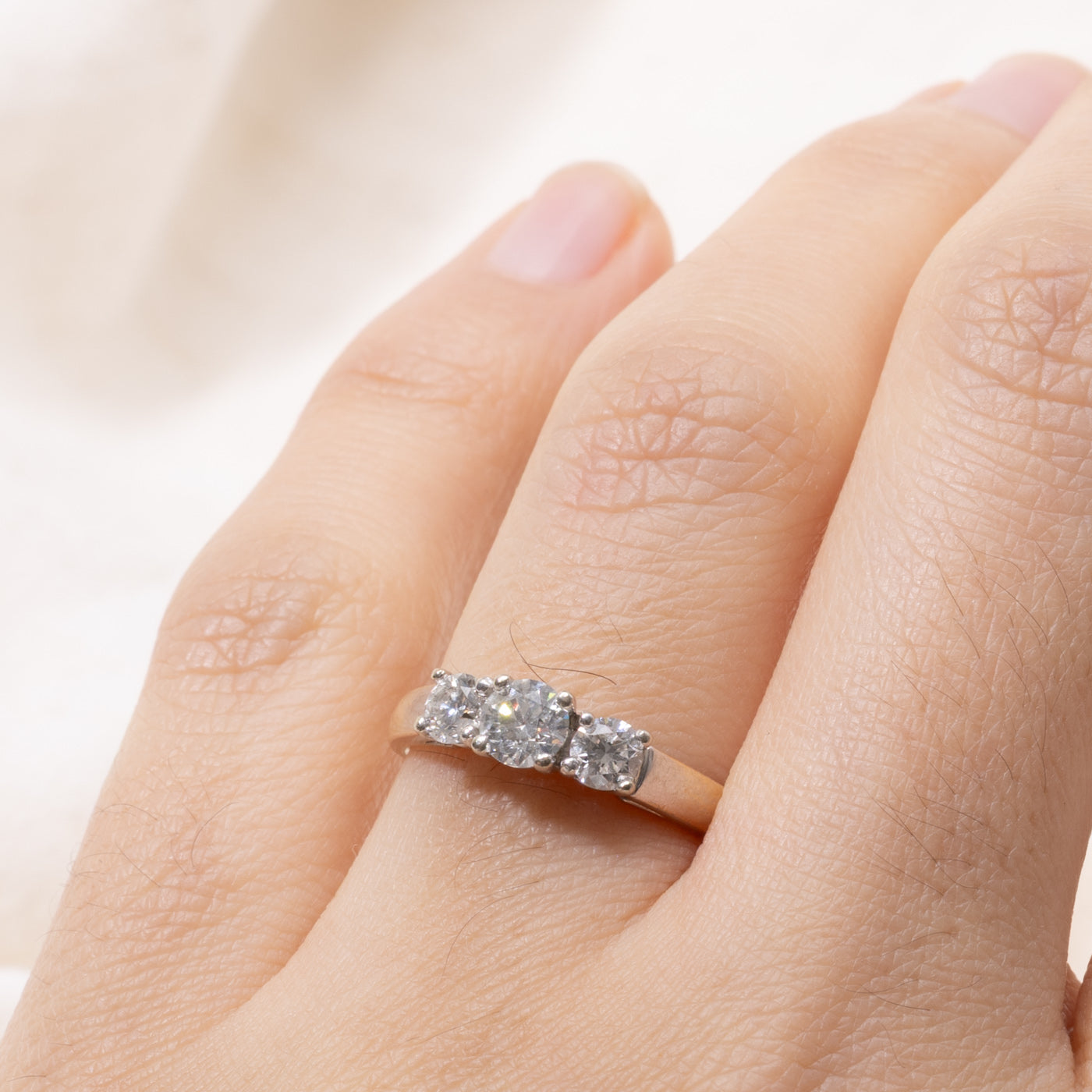 14k Three Stone Diamond Ring | 0.67ctw | SZ 5.75