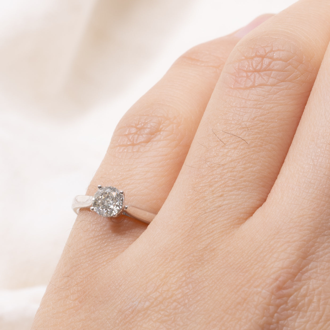 14k Round Brilliant Solitaire Diamond Ring | 0.50ct SI1 J | SZ 4