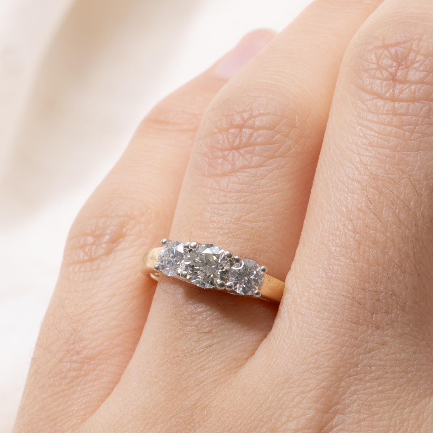 14k Three Stone Diamond Ring | 0.73ctw | SZ 8