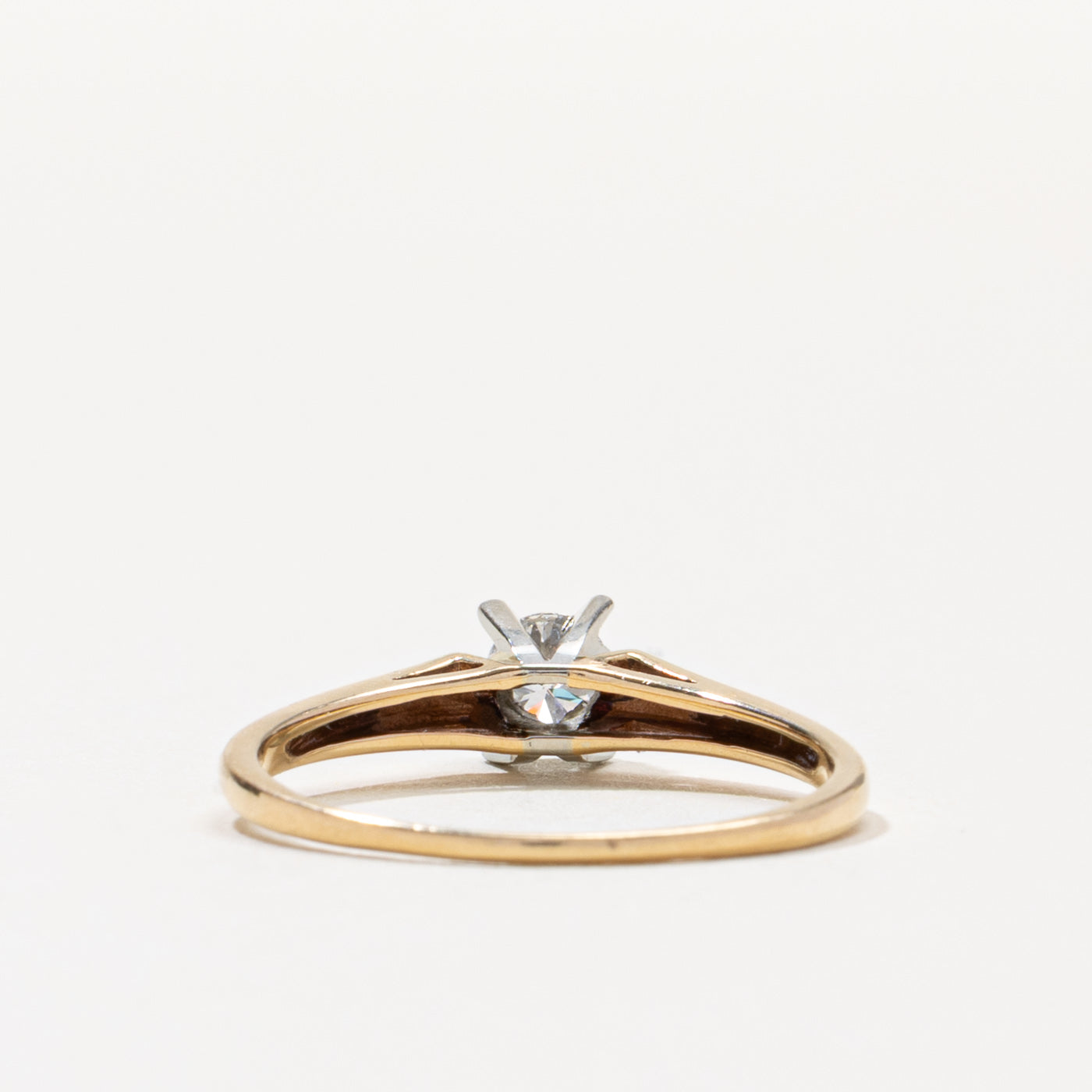 14k Four Prong Solitaire Diamond Ring | 0.25ct VS2 I | SZ 8.5