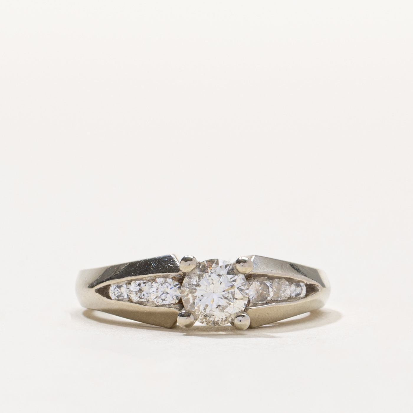 14k Diamond Accented Tapered Ring | 0.48ct SI2 J, 0.14ctw | SZ 6.25