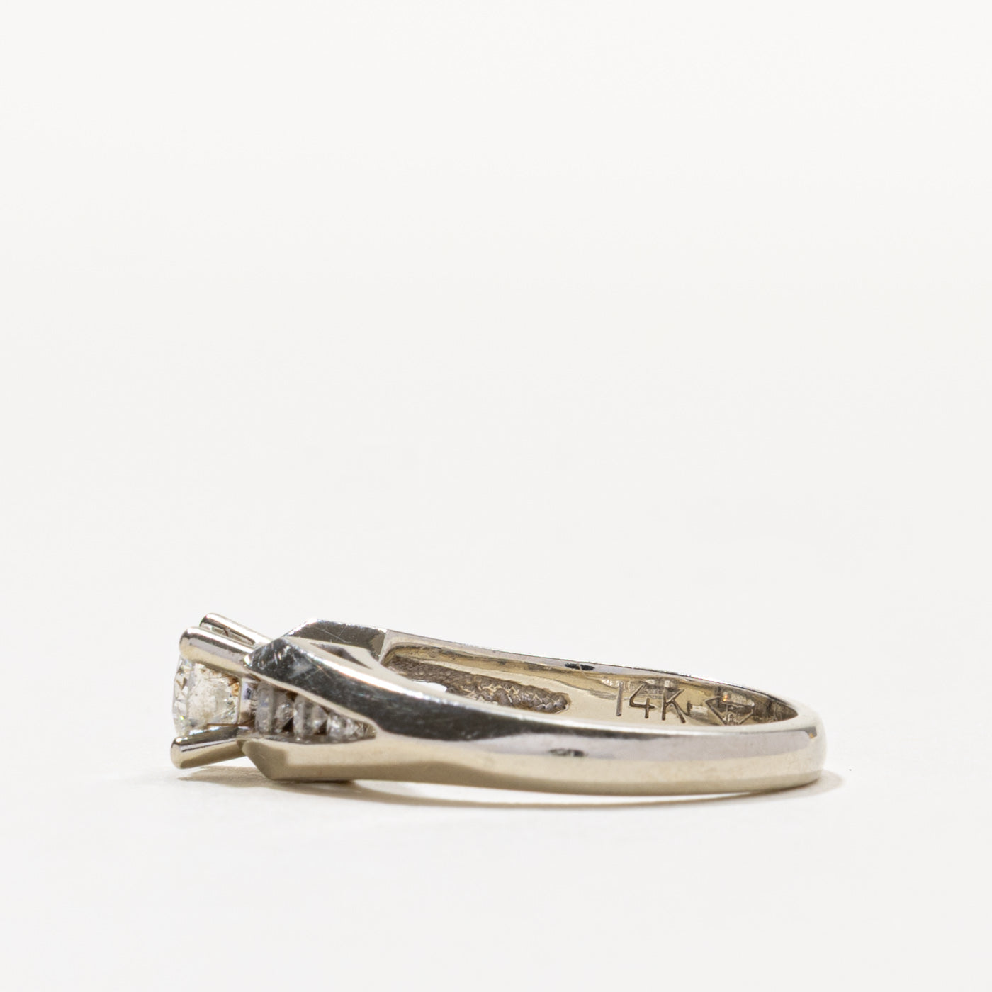 14k Diamond Accented Tapered Ring | 0.48ct SI2 J, 0.14ctw | SZ 6.25