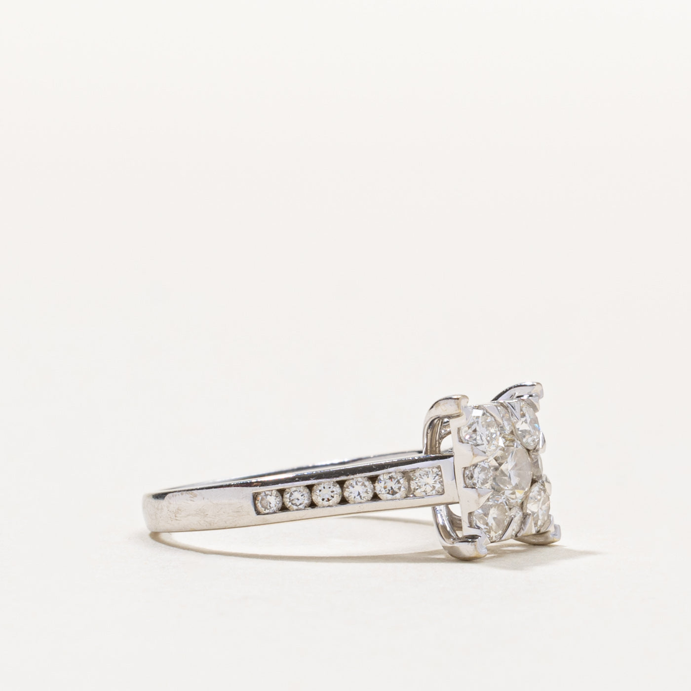14k Diamond Square Cluster Ring | 0.75ctw | SZ 5.25