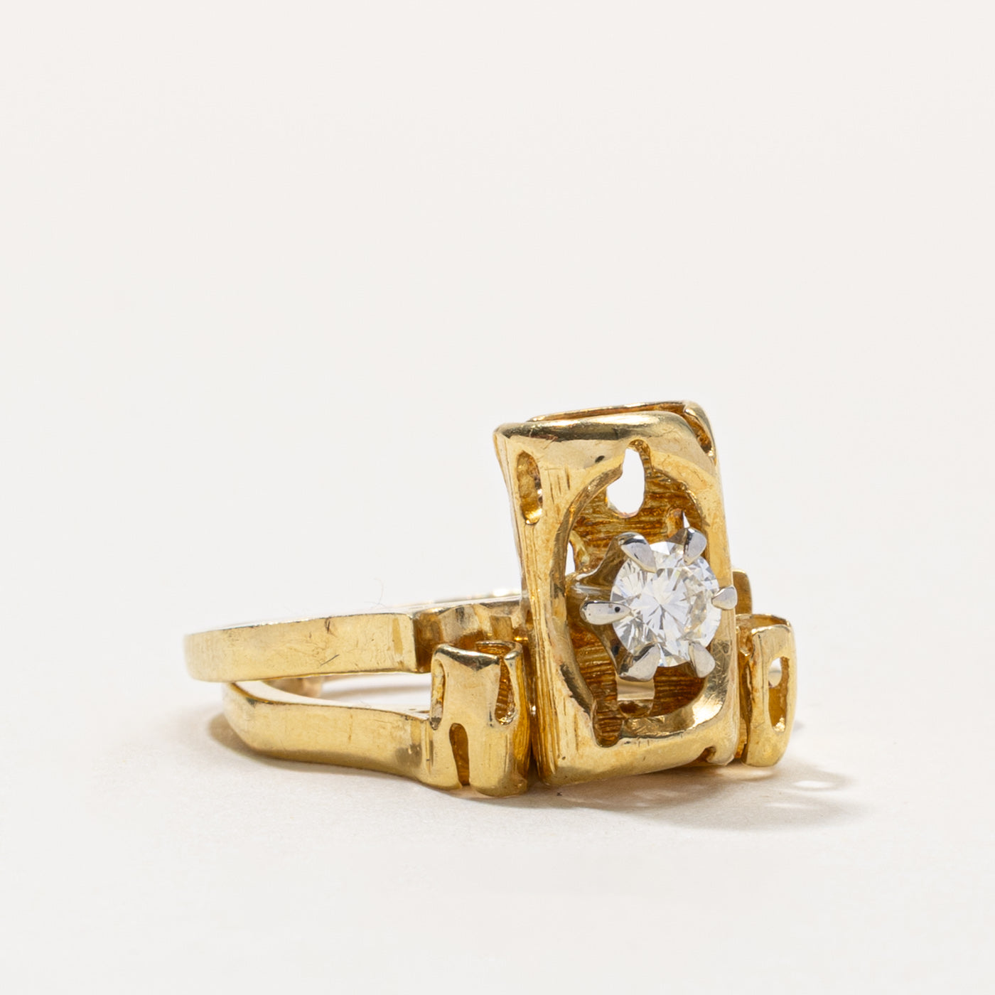 18k Diamond Geometric Wedding Ring Set | 0.32ct VS1 G/H | SZ 5