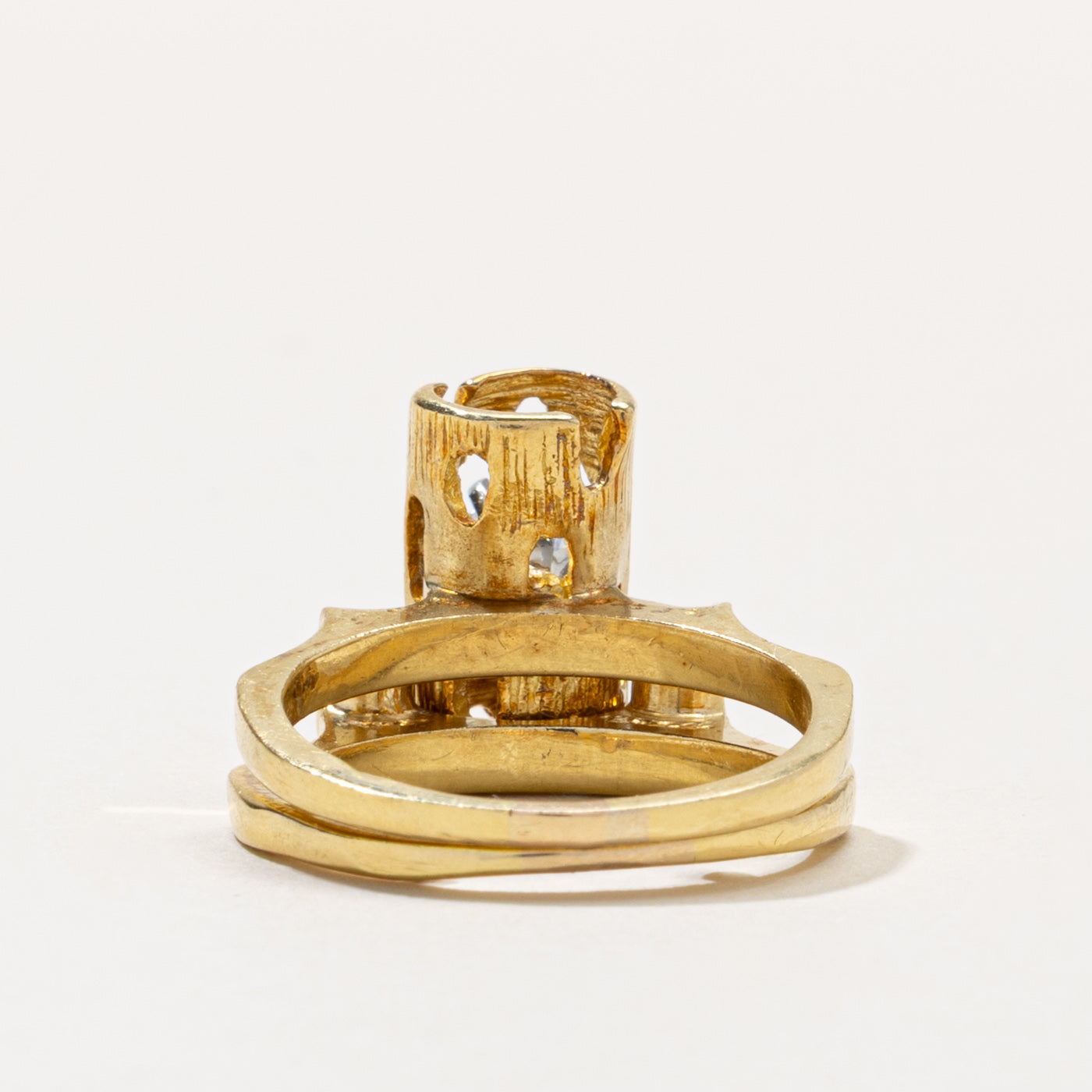 18k Diamond Geometric Wedding Ring Set | 0.32ct VS1 G/H | SZ 5