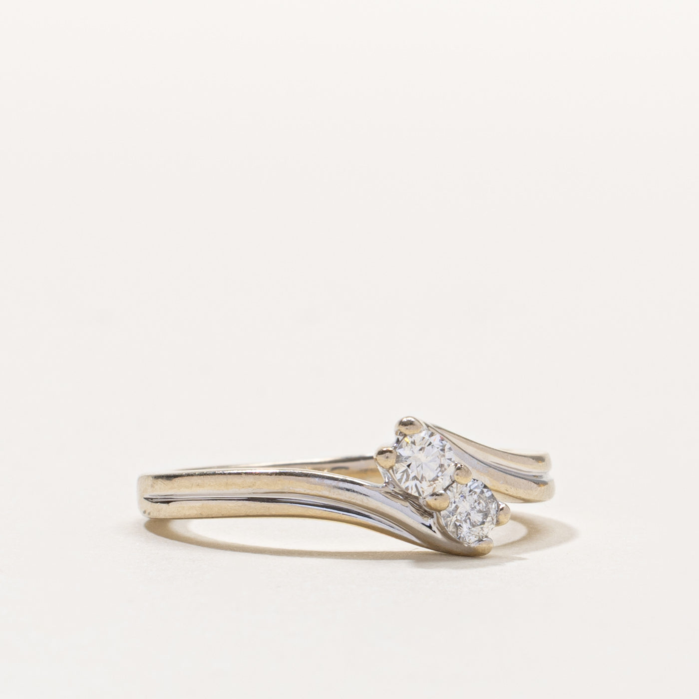 14k Two Stone Diamond Bypass Ring | 0.30ctw | SZ 8.5