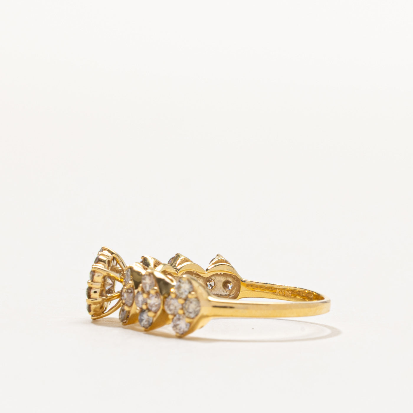 18k Diamond Floral Multi Cluster Ring | 1.00ctw | SZ 6.5