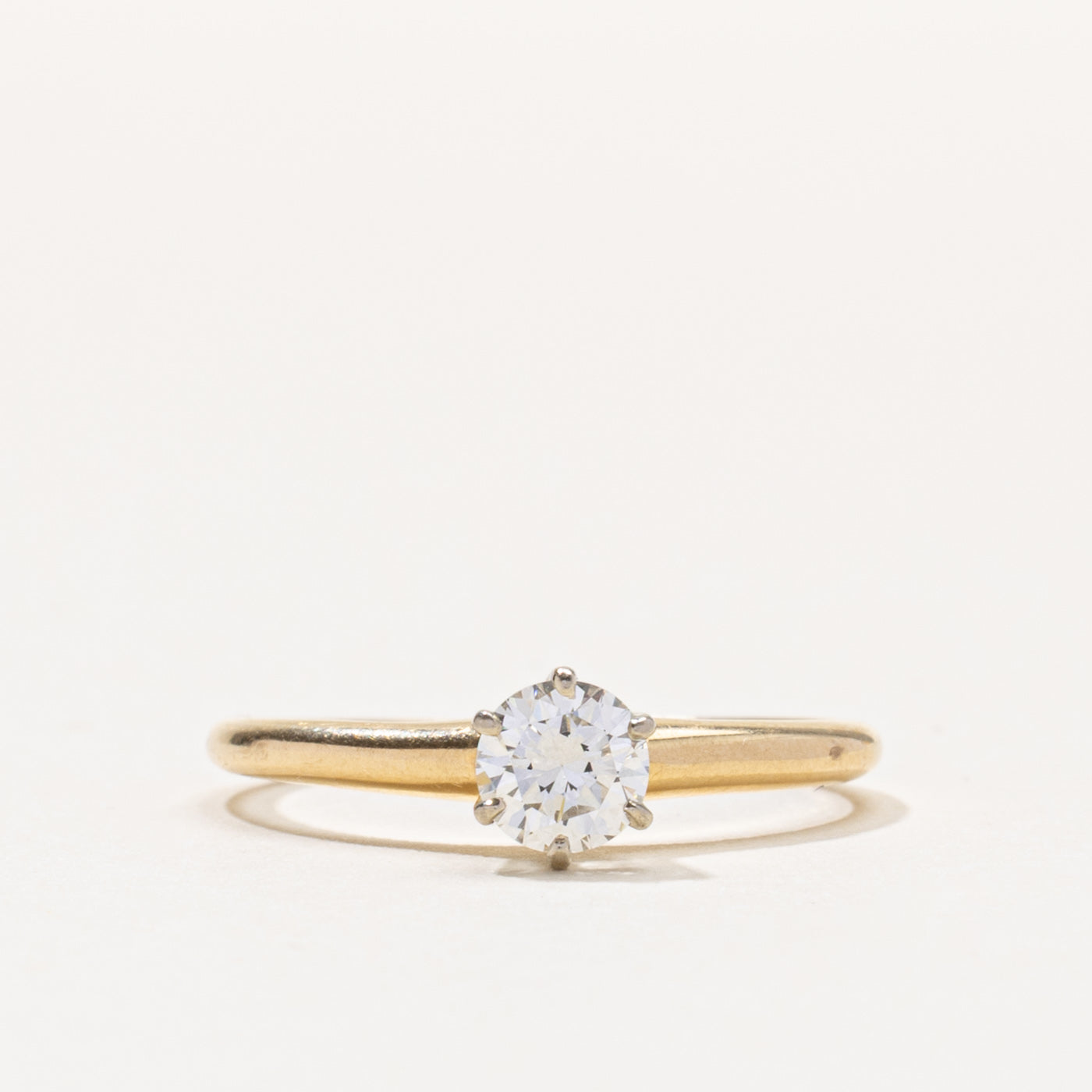 14k Six Prong Solitaire Diamond Ring | 0.45ct VS1/VS2 G | SZ 7.25