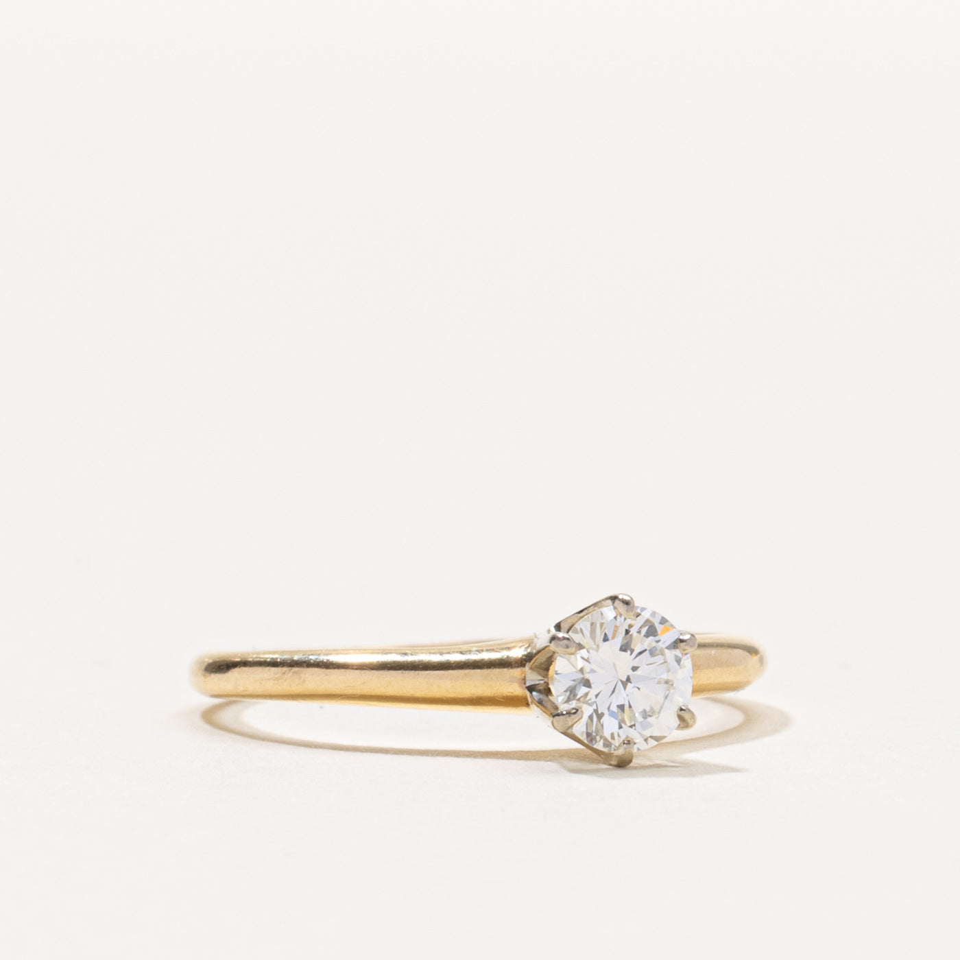14k Six Prong Solitaire Diamond Ring | 0.45ct VS1/VS2 G | SZ 7.25