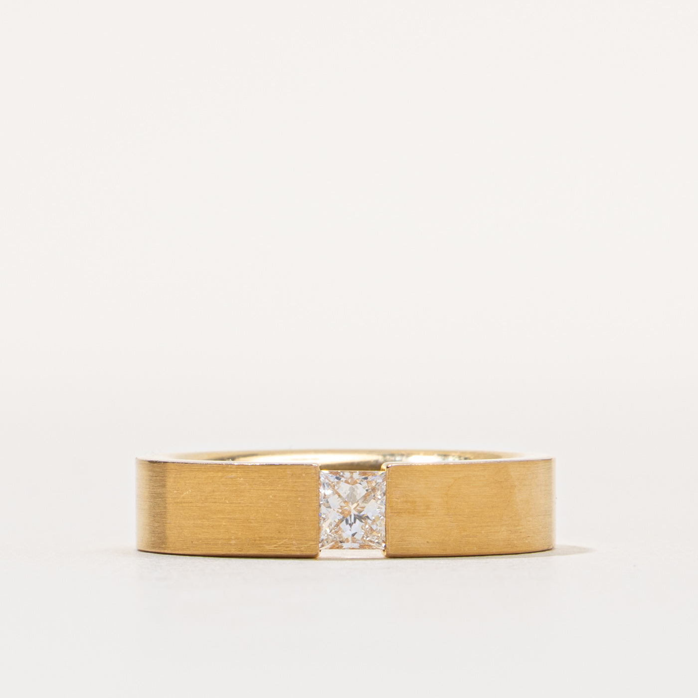 18k Tension Set Princess Cut Diamond Band | 0.45ct VS1 G | 5.30mm | SZ 6.25