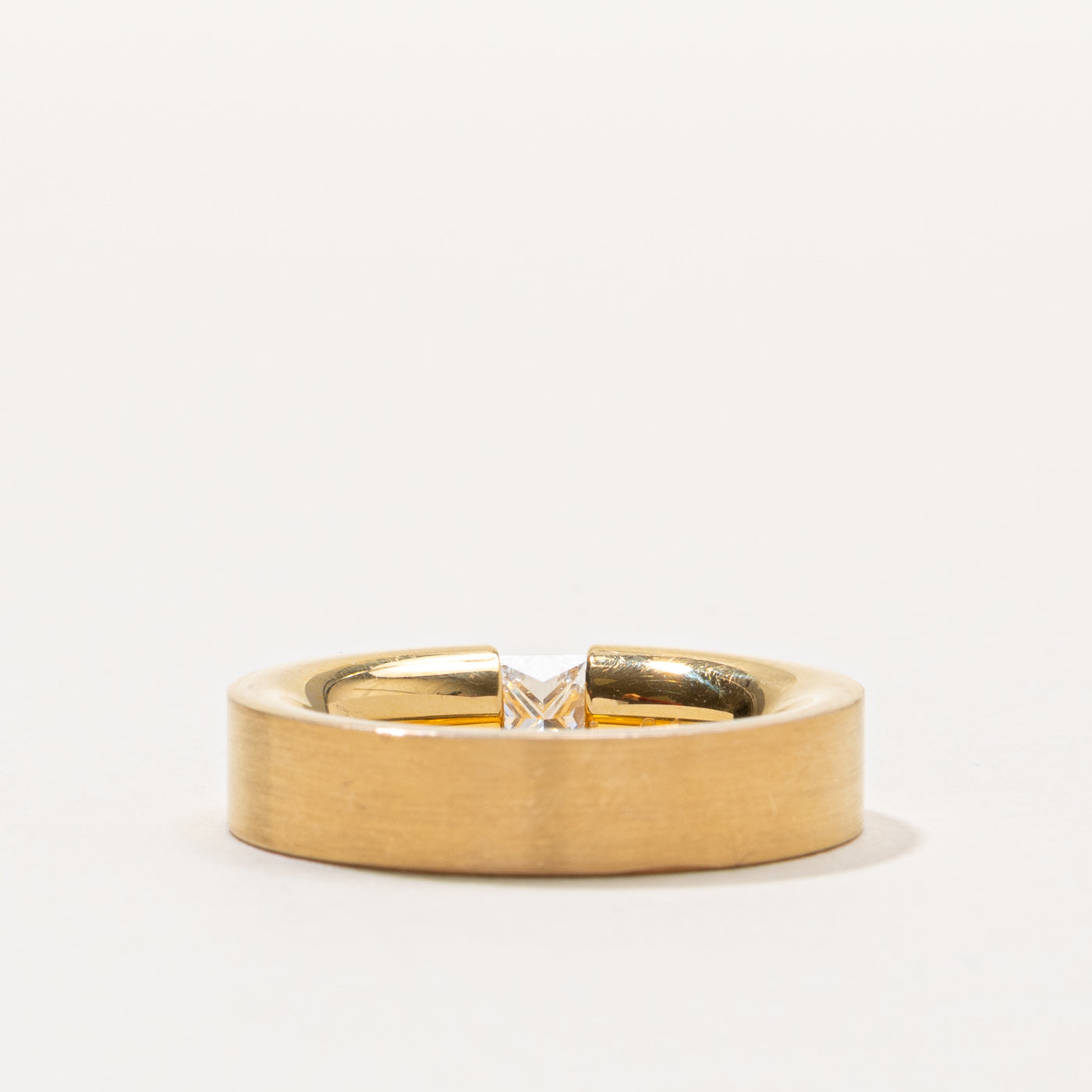 18k Tension Set Princess Cut Diamond Band | 0.45ct VS1 G | 5.30mm | SZ 6.25