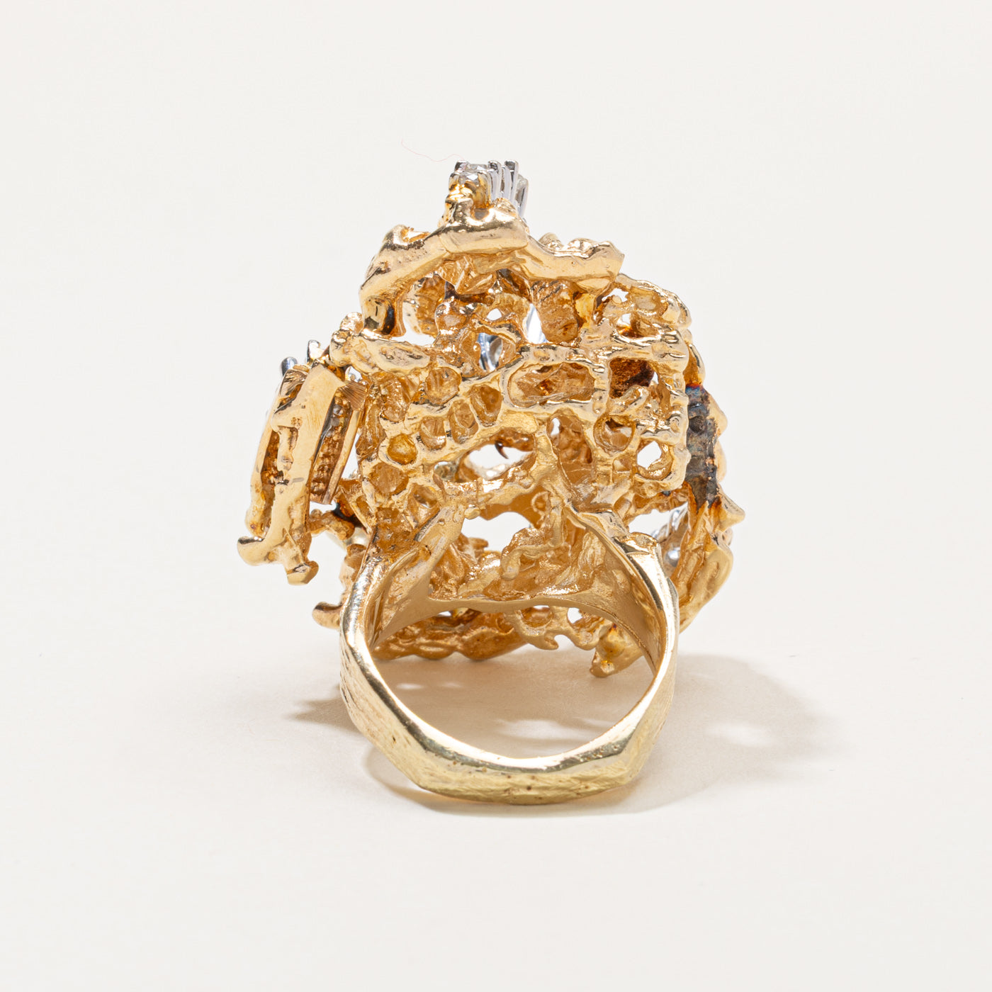 14k Diamond Cluster Nuggety Cocktail Ring | 2.41ctw | SZ 7.75