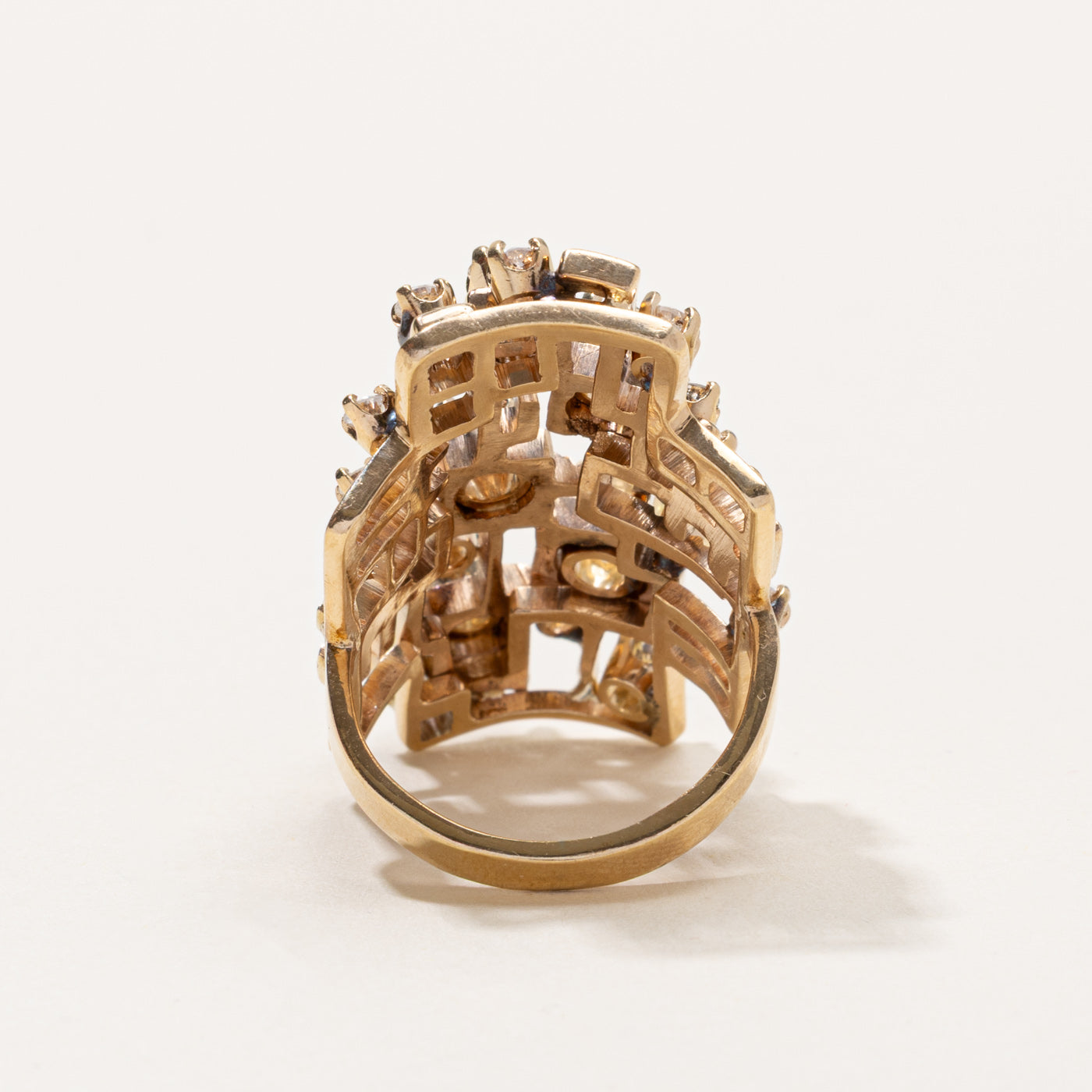 10k Diamond Cluster Geometric Cocktail Ring | 2.15ctw | SZ 7.75