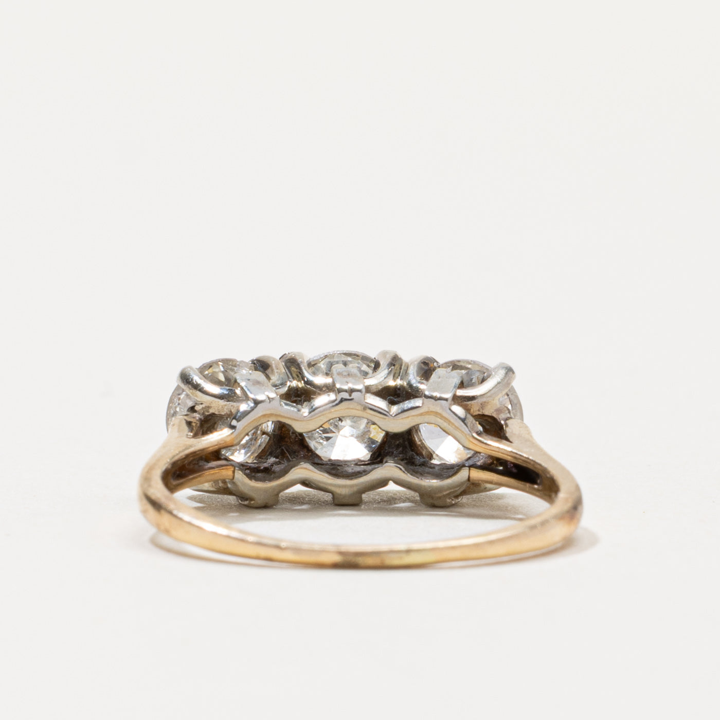 14k Three Stone Diamond Ring | 1.86ctw | SZ 7.5