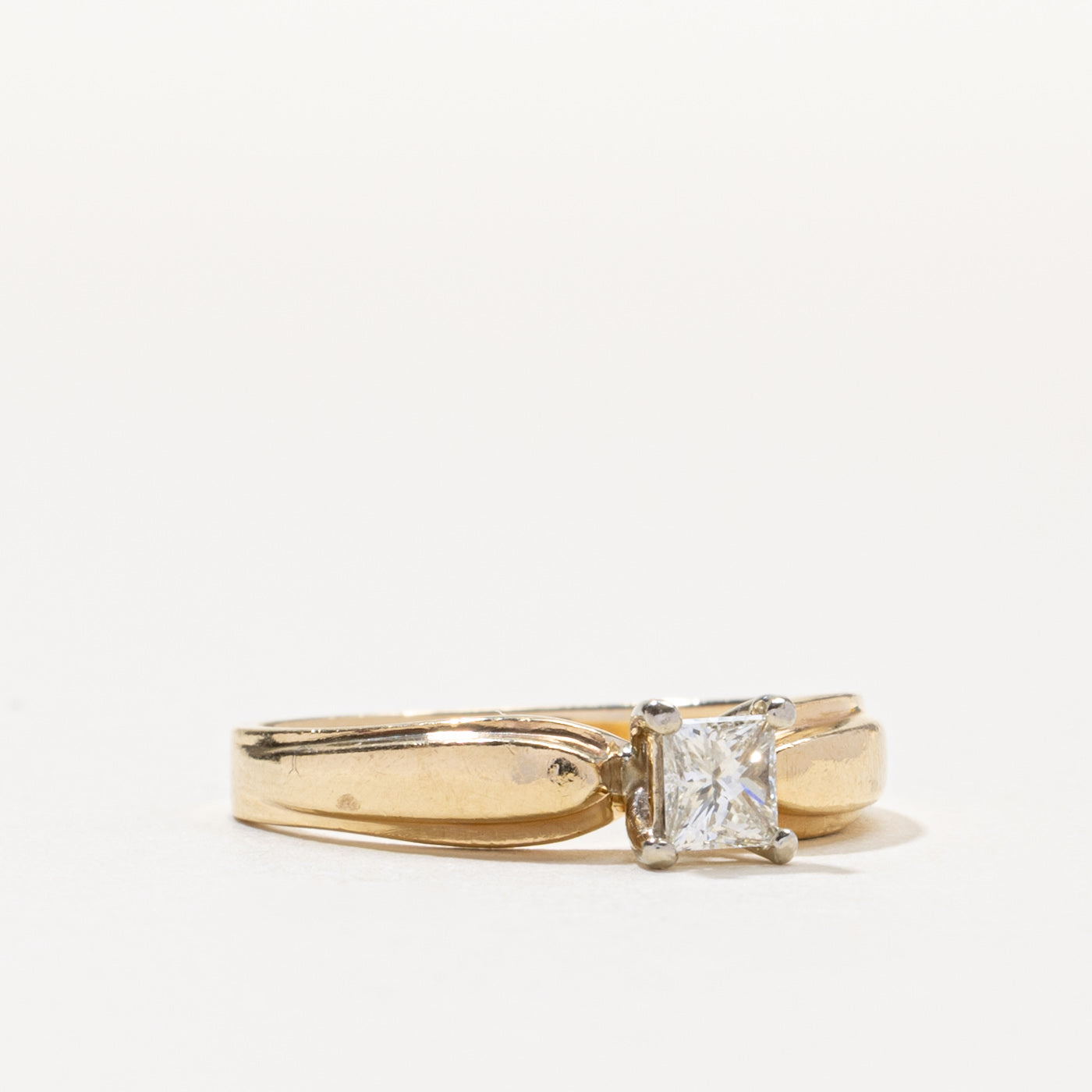 14k Princess Cut Solitaire Diamond Ring | 0.40ct VS1 I/J | SZ 7.25