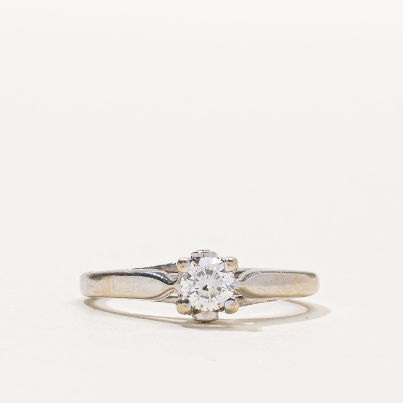 IGI Round Brilliant Cut Solitaire Diamond  Ring | 0.35ct VS1/VS2 F/G | SZ 5.75