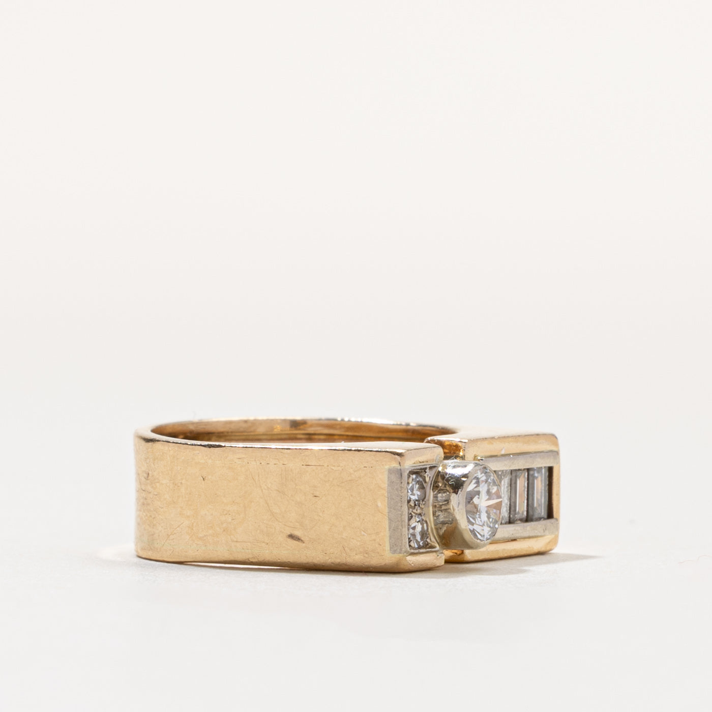 14k Diamond Accented Geometric Ring | 0.58ctw | SZ 5.75