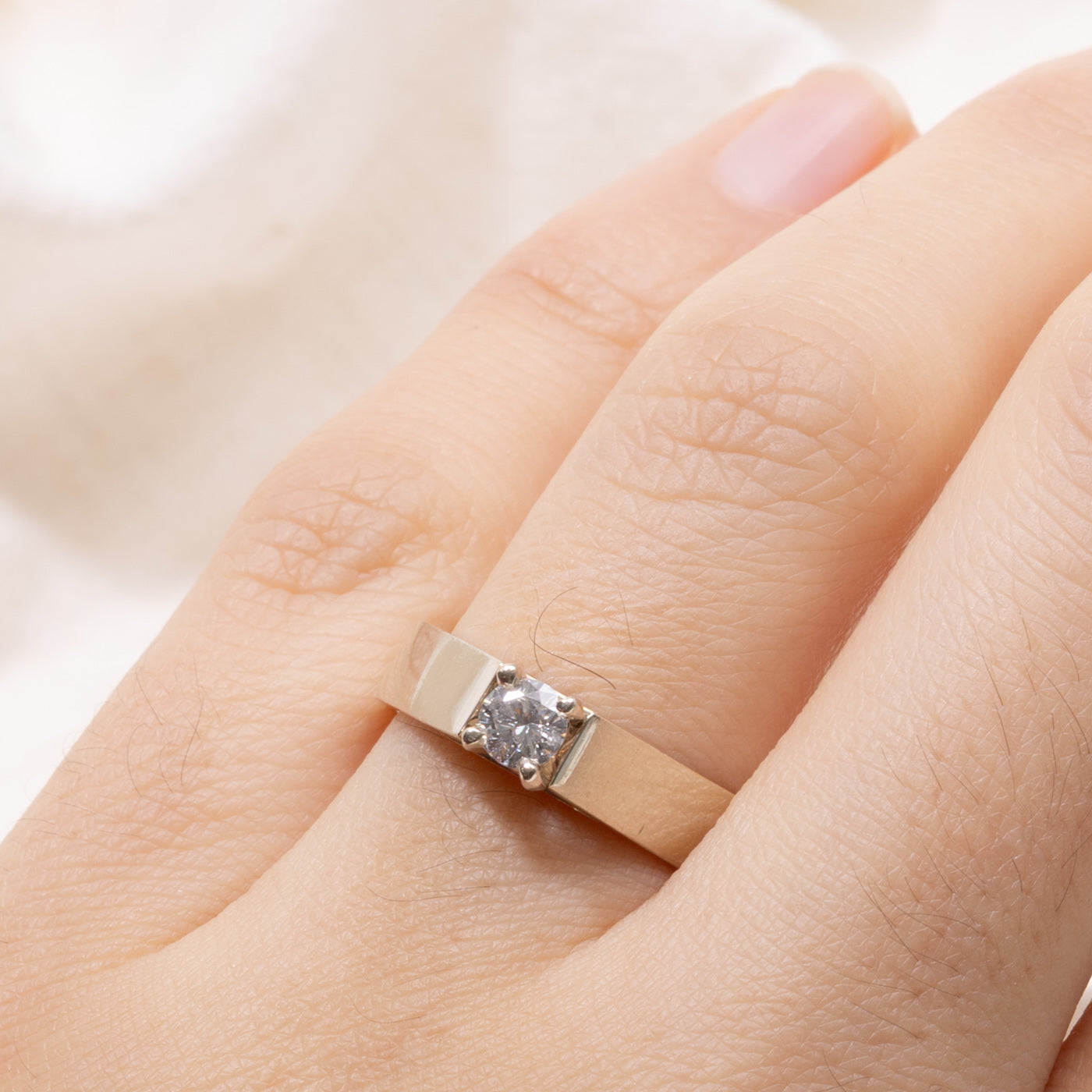14k Round Brilliant Cut Solitaire Diamond Ring | 0.25ct I2/F/G | SZ 8