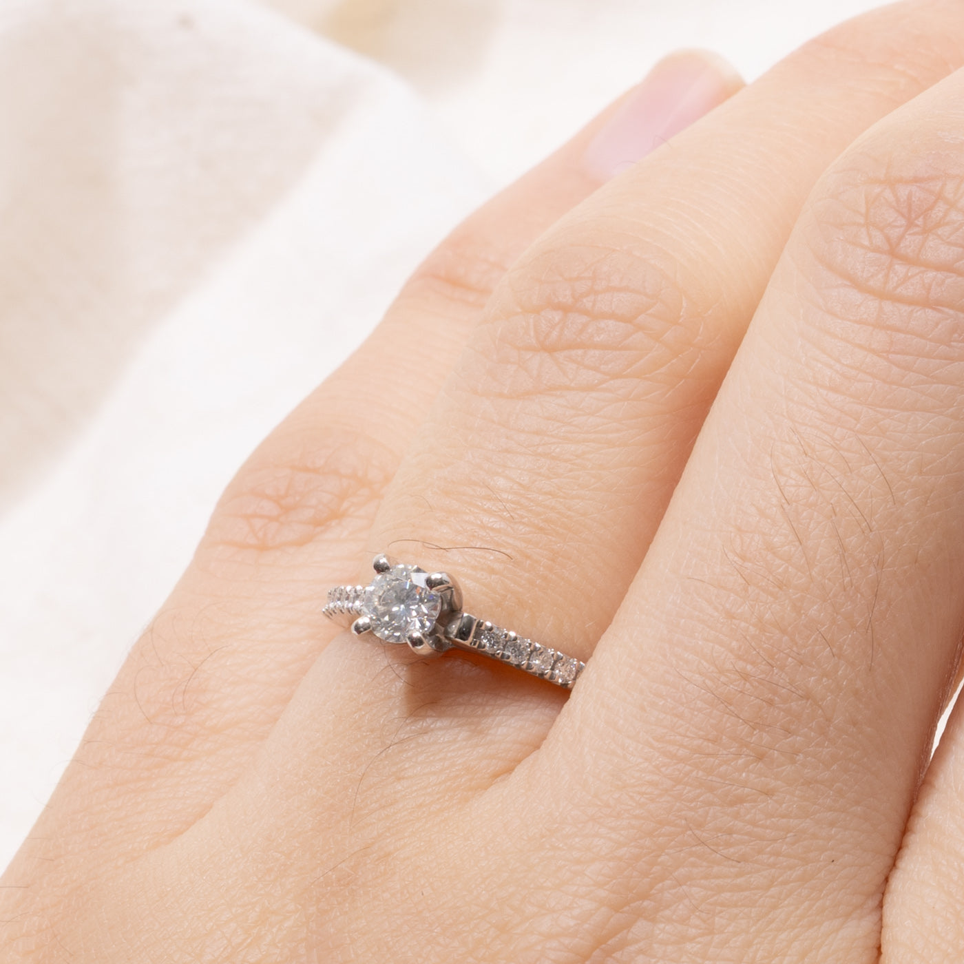 18k Diamond Accented Ring | 0.27ct SI2/I1 G, 0.09ctw | SZ 4.5