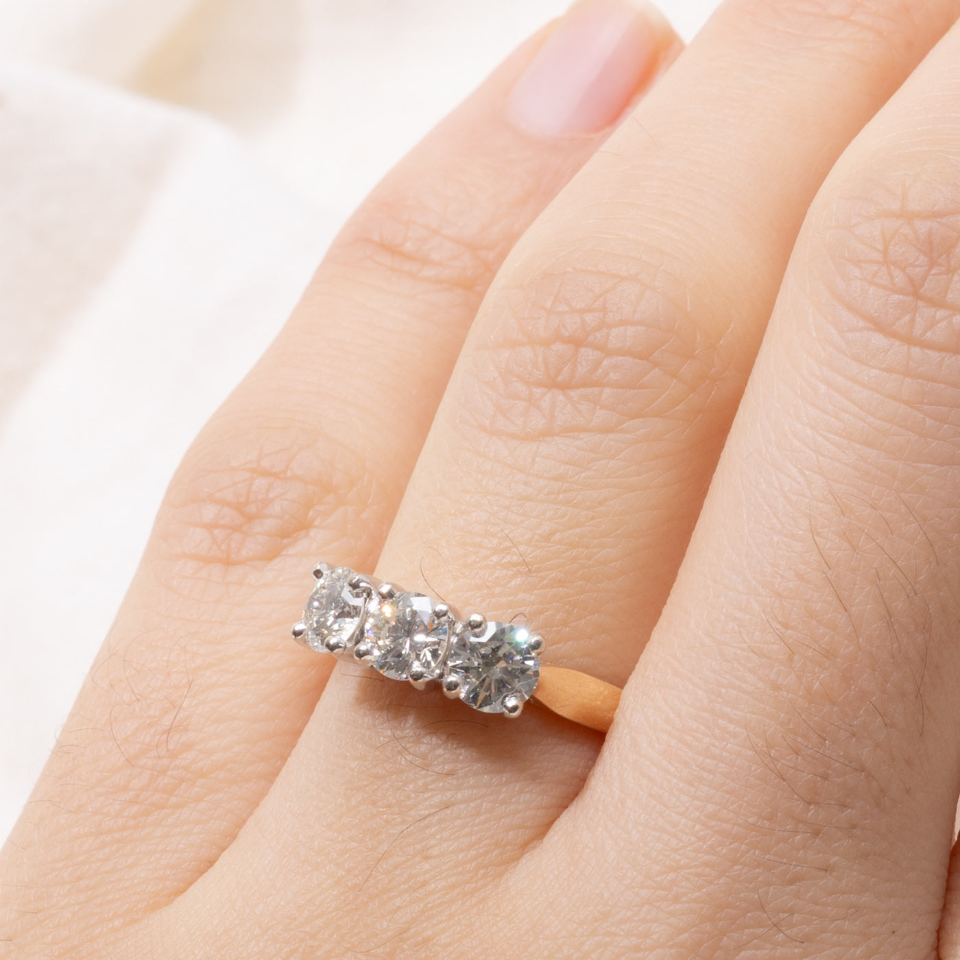 14k Three Stone Diamond Ring | 0.35ct | SZ 6.75