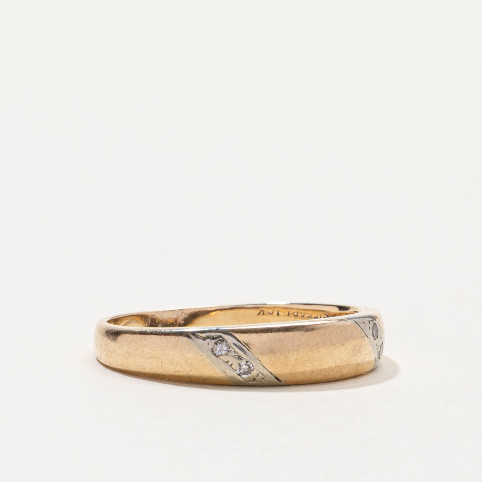 10k Diagonal Set Diamond Band | SZ 9.25