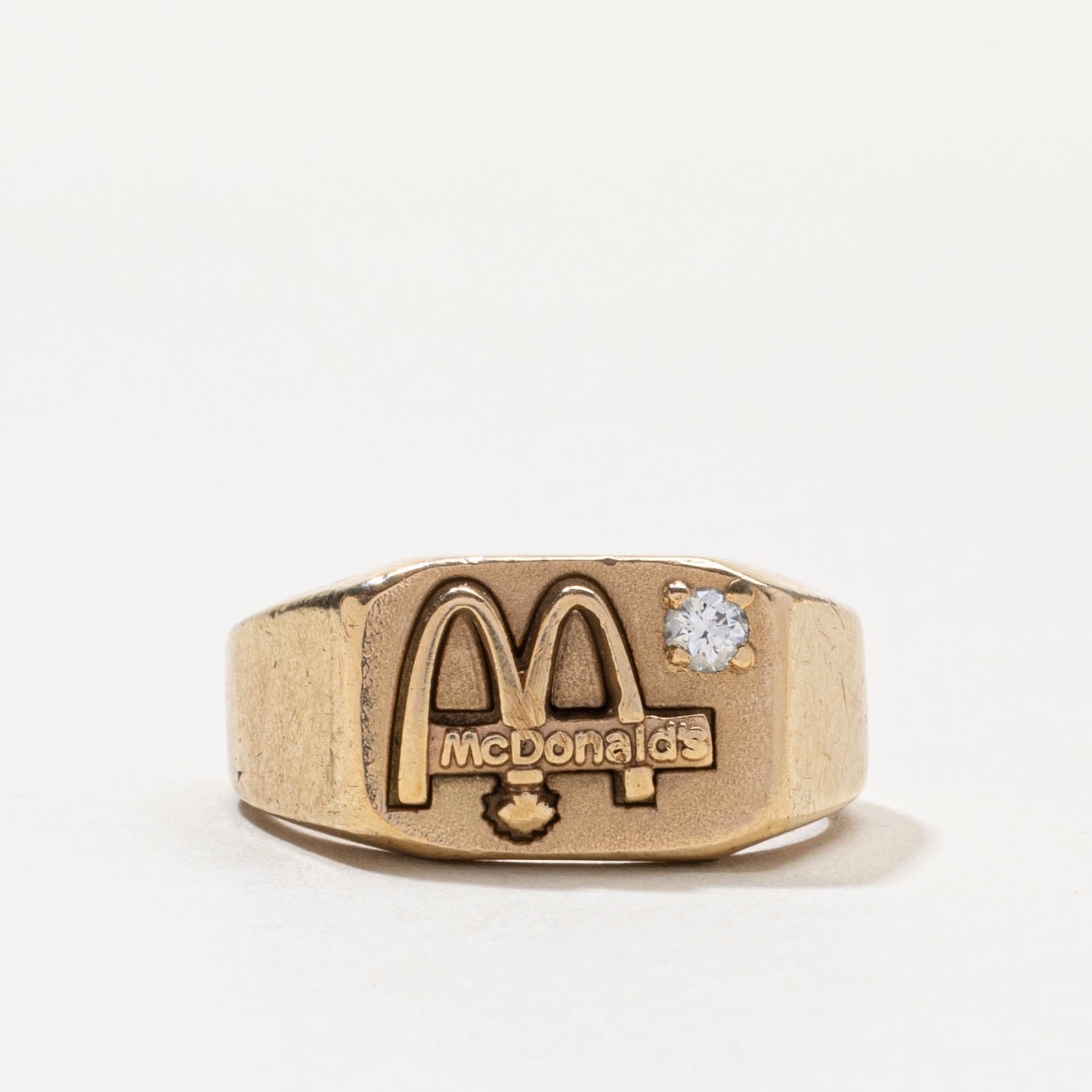 10k Diamond McDonald's Signet Ring | SZ 9.75